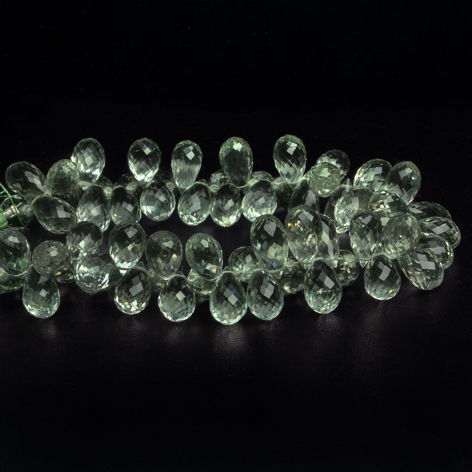 12x7mm Prasiolite Faceted Teardrops 8 inch 63 beads - The Bead Traders