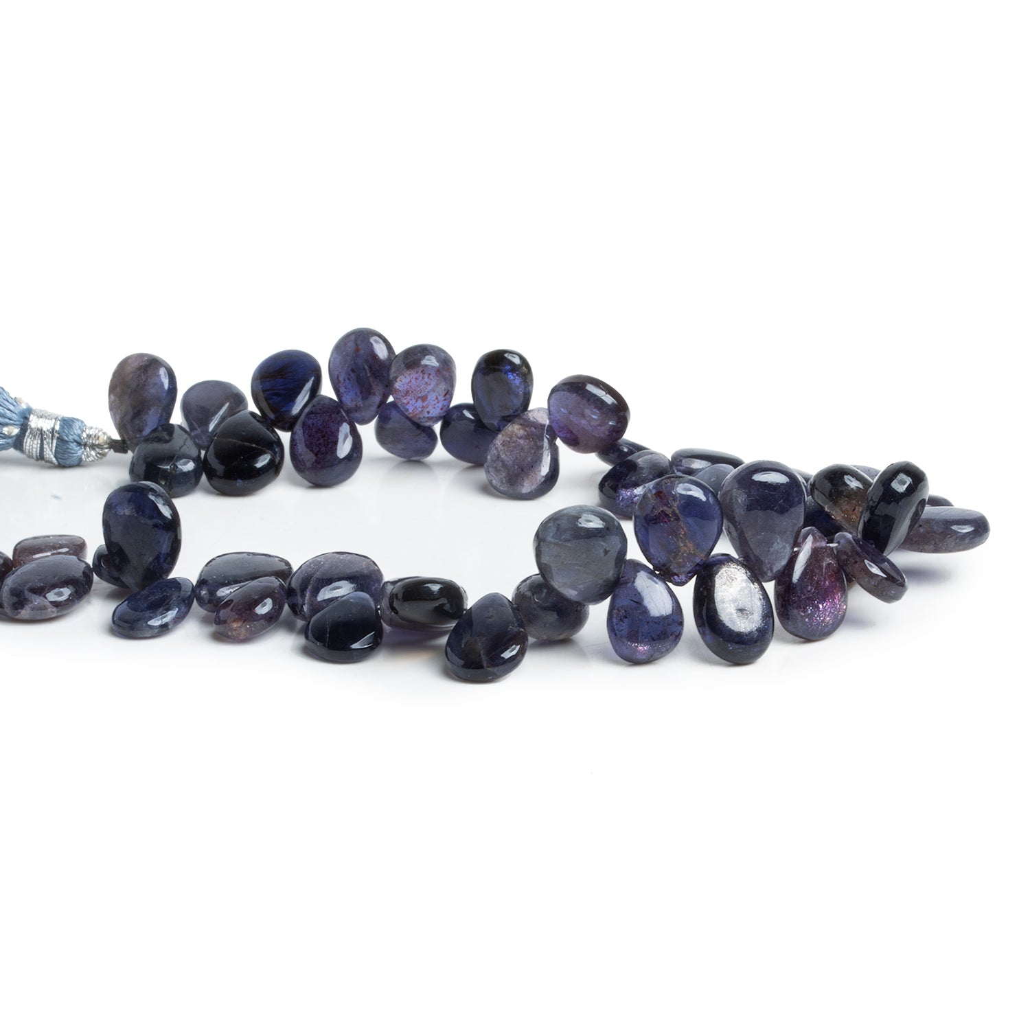 12x8mm Iolite Plain Pears 7.5 inch 39 beads - The Bead Traders