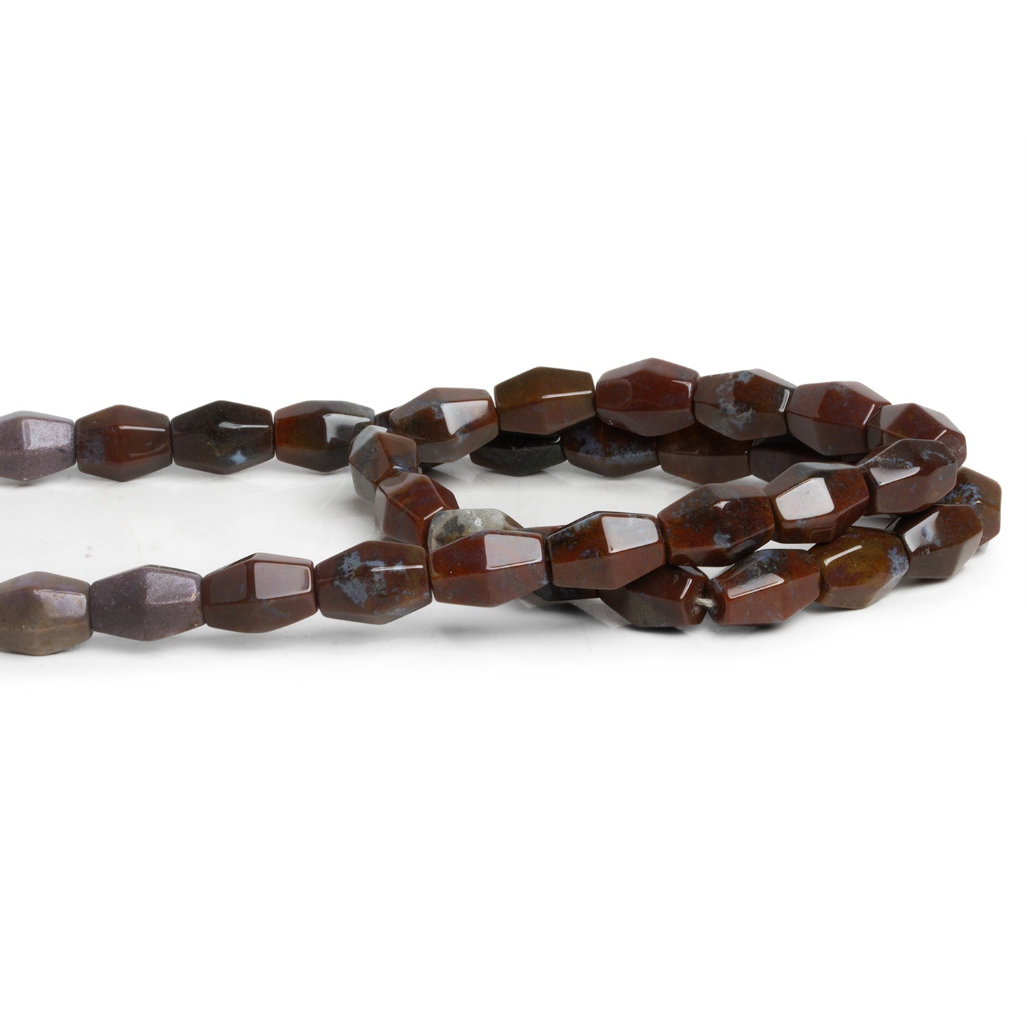 12x8mm Jasper Plain Tubes 16 inch 33 beads - The Bead Traders