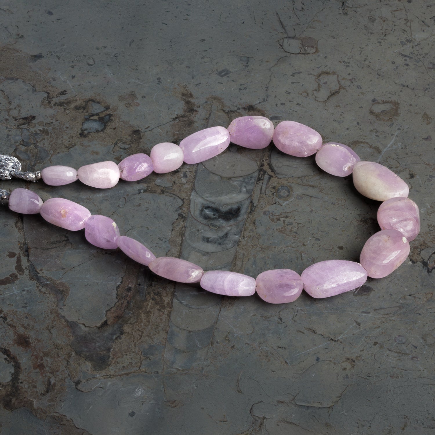 12x8mm Kunzite Plain Nuggets 8 inch 19 beads - The Bead Traders