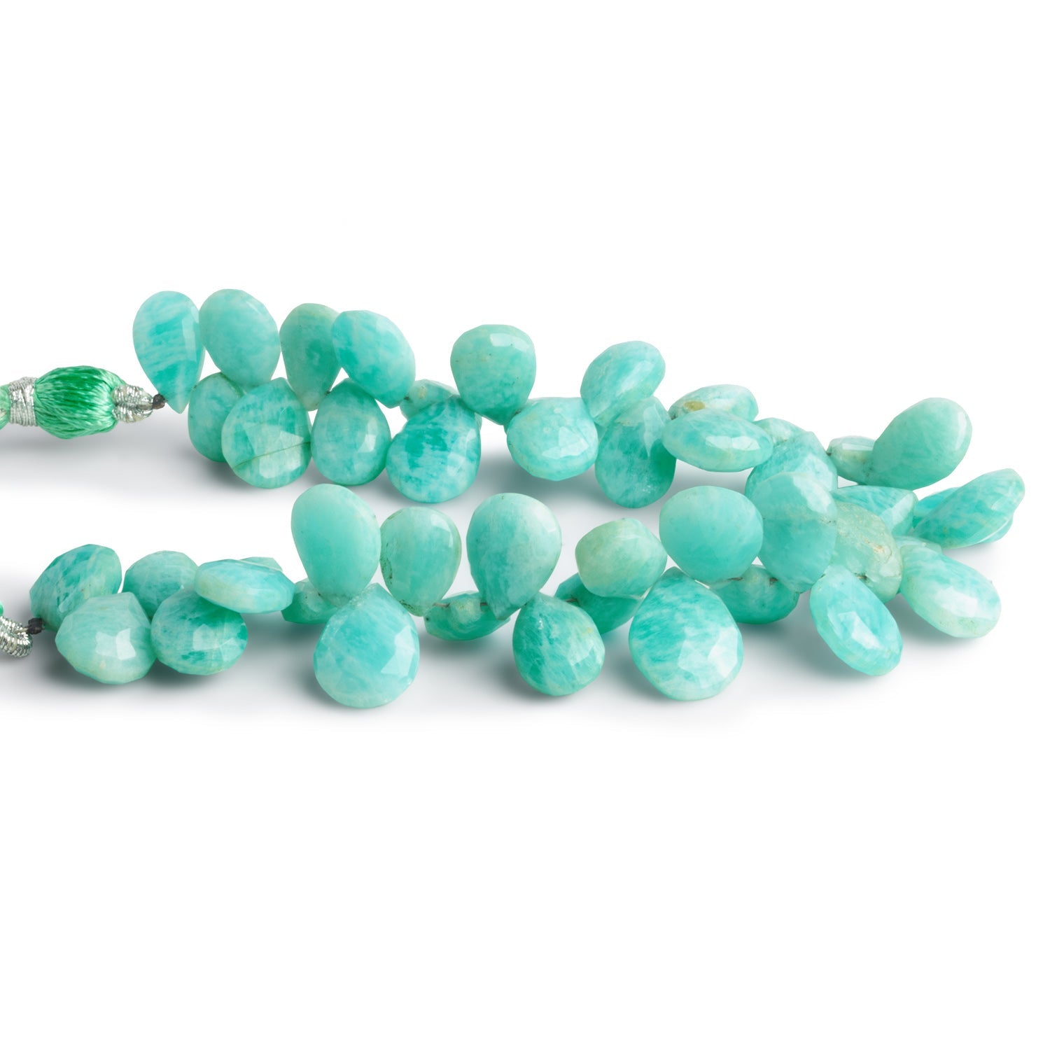 12x9mm Amazonite Faceted Pears 7.5 inch 43 beads - The Bead Traders