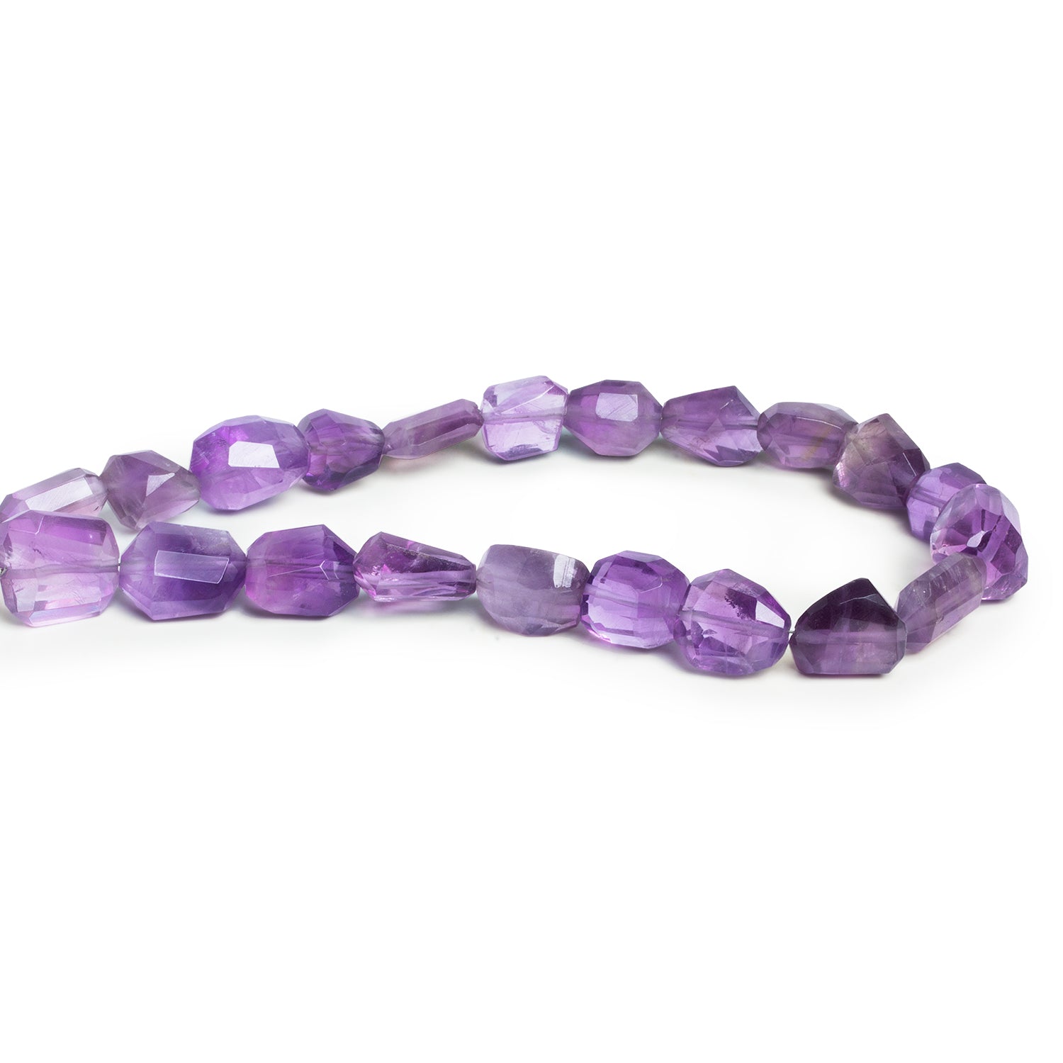 12x9mm Amethyst Faceted Nuggets 10 inch 20 beads - The Bead Traders