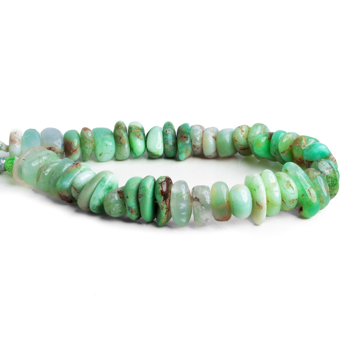 12x9mm Chrysoprase Plain Chips 8 inch 30 beads - The Bead Traders