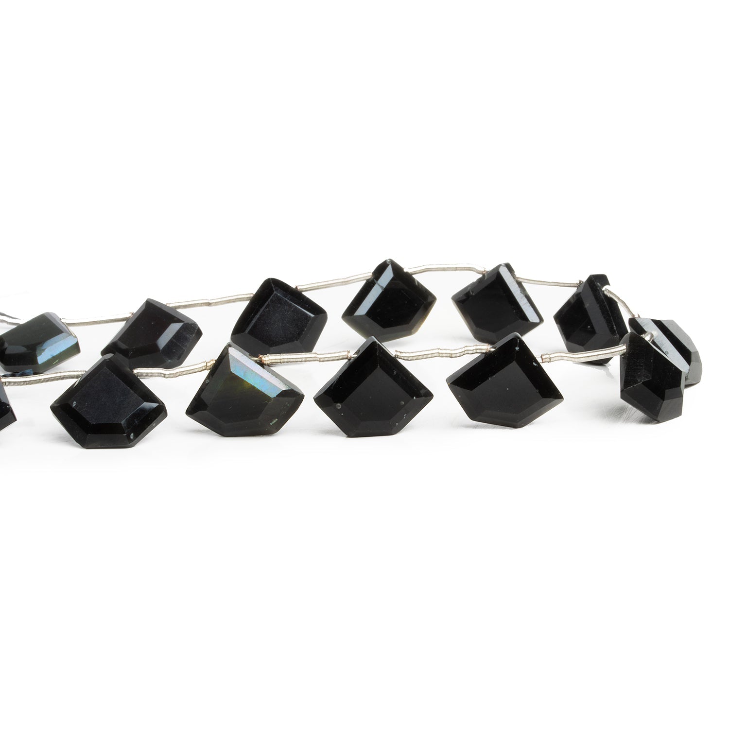 12x9mm Rainbow Obsidian Top Drilled Pentagons 8 inch 13 beads - The Bead Traders