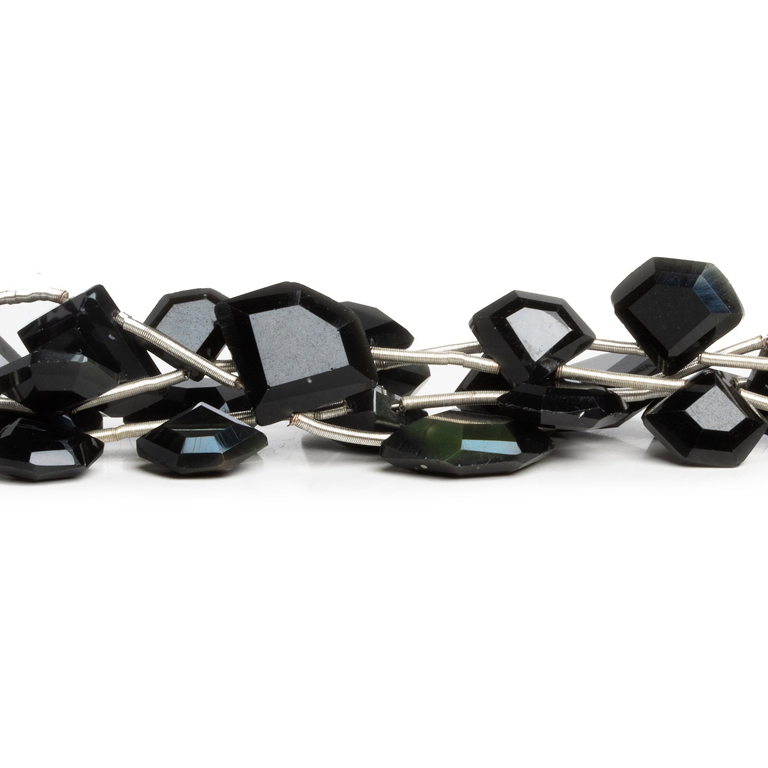 12x9mm Rainbow Obsidian Top Drilled Pentagons 8 inch 13 beads - The Bead Traders