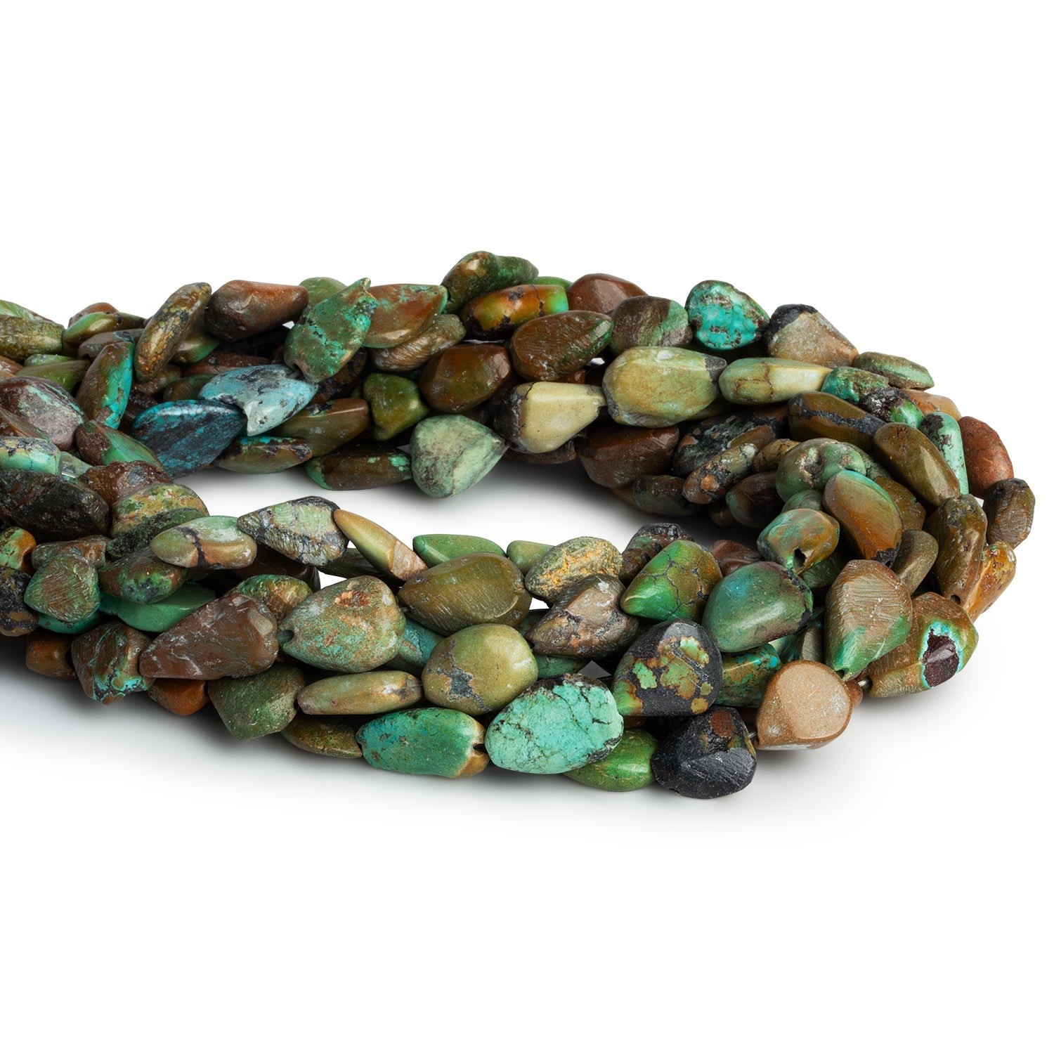 12x9mm Turquoise Pears 14 inch 27 beads - The Bead Traders