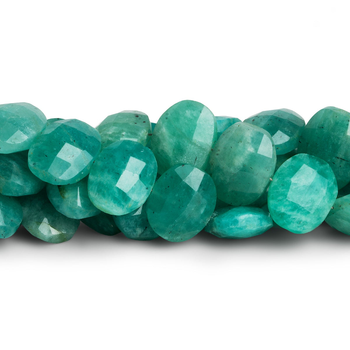13x10mm Amazonite Faceted Cushions 8 inch 19 beads - The Bead Traders