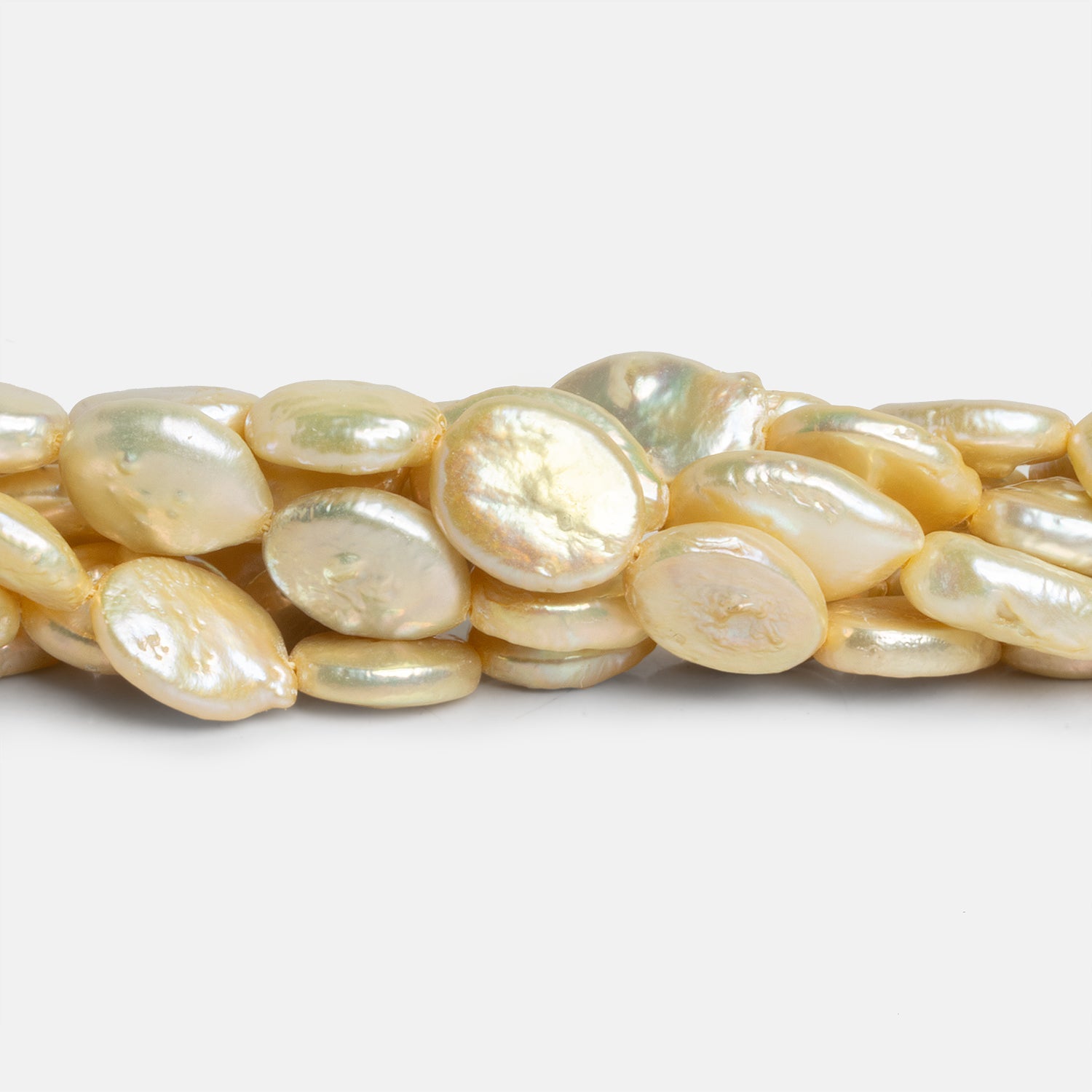 13x10mm Lemon Drop Oval Pearls 15 inch 26 beads - The Bead Traders