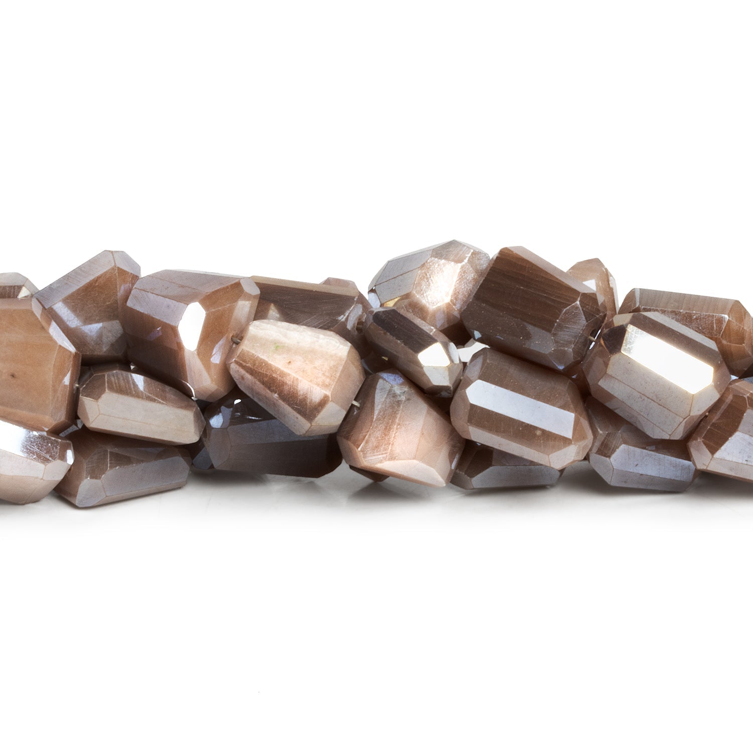 13x10mm Mystic Moonstone Faceted Nuggets 7.5 inch 15 beads - The Bead Traders