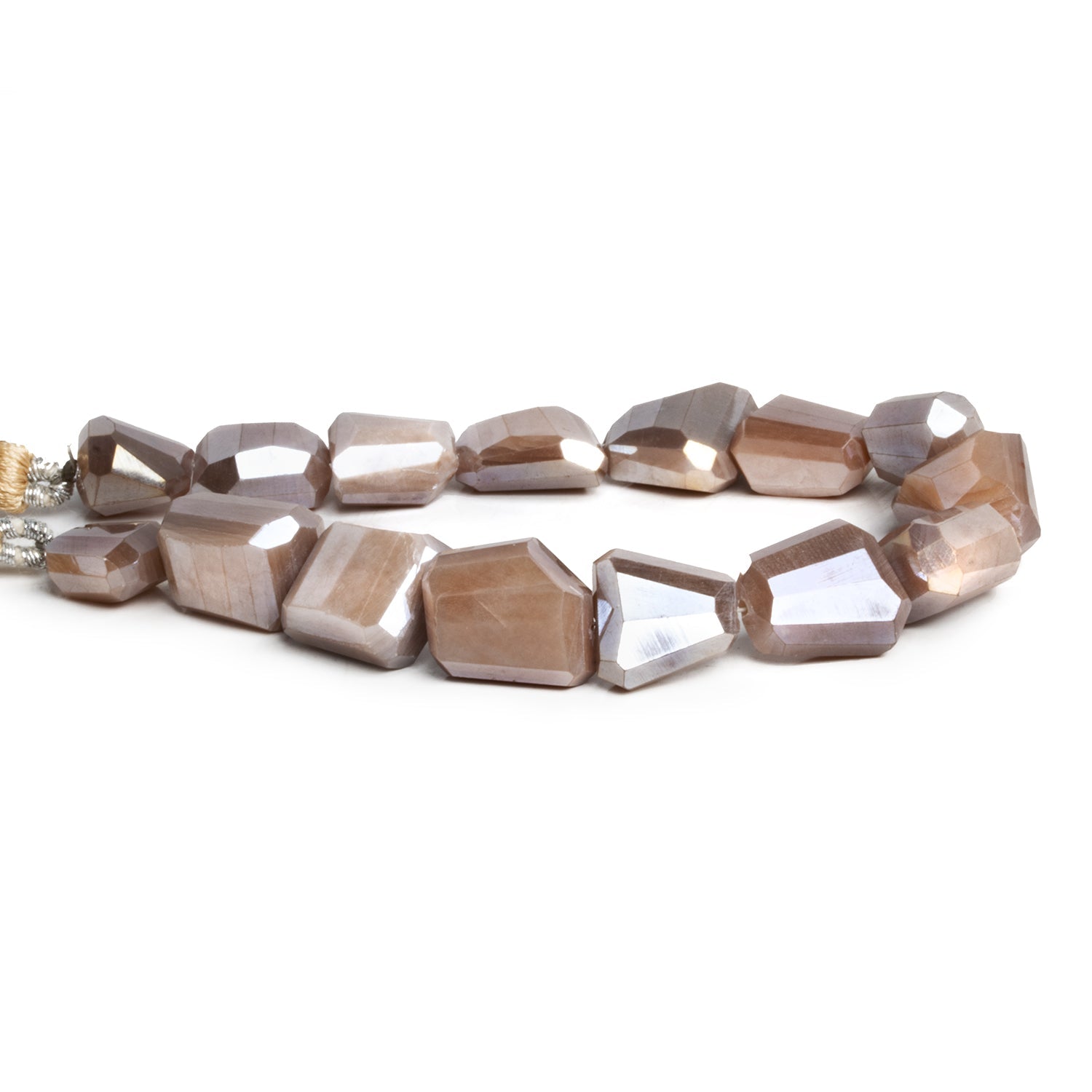 13x10mm Mystic Moonstone Faceted Nuggets 7.5 inch 15 beads - The Bead Traders