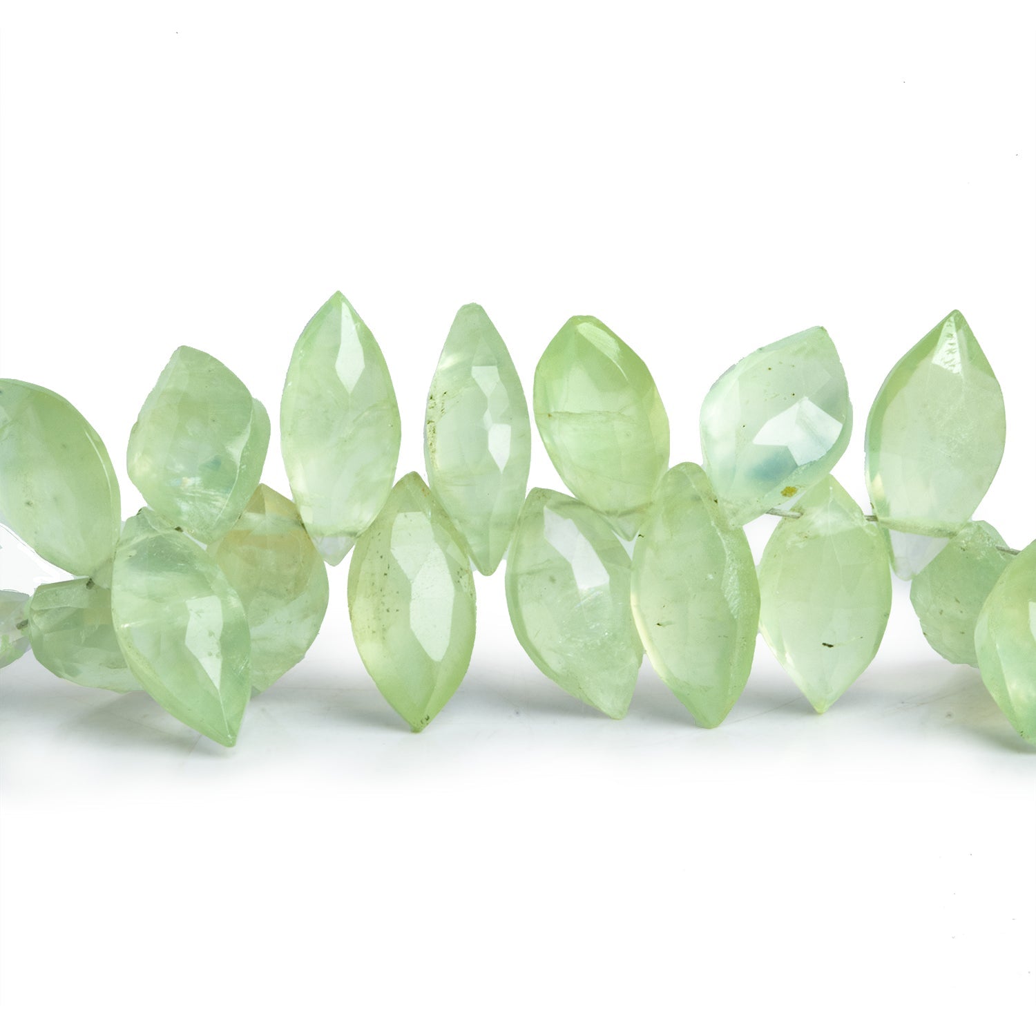 13x7mm Prehnite Faceted Marquises 8 inch 48 beads - The Bead Traders