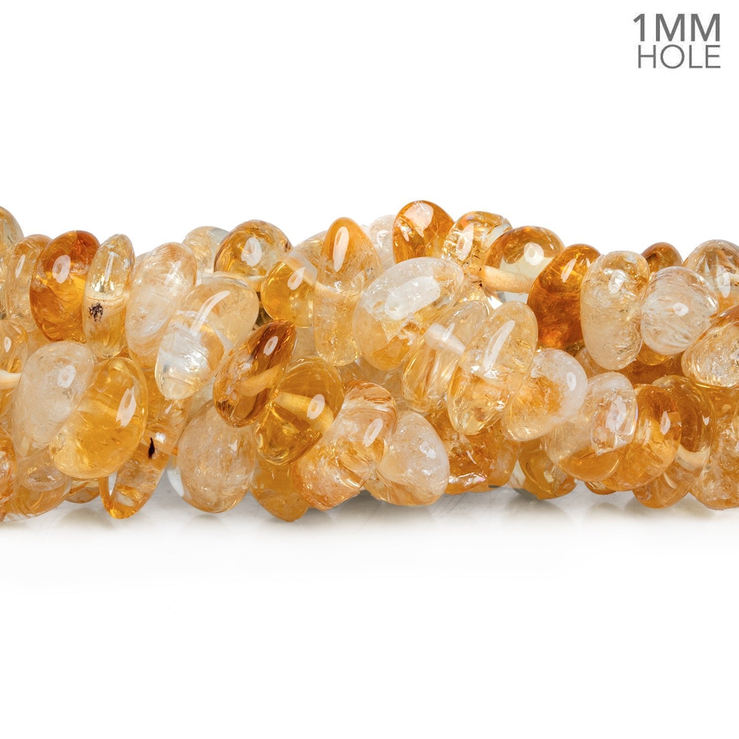 13x8mm Bi - Color Citrine Plain Nuggets 16 inch 83 beads - The Bead Traders