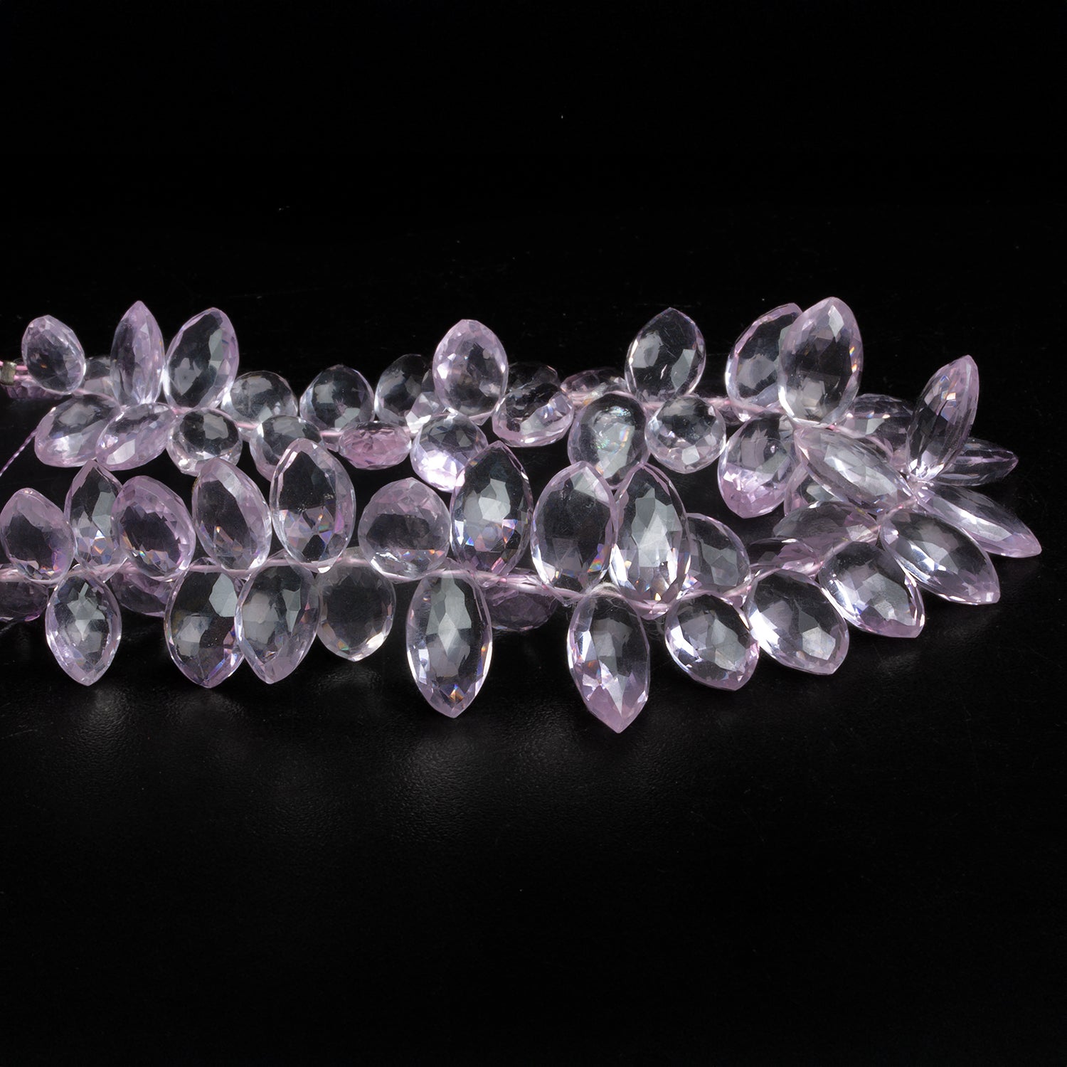 13x8mm Pink Amethyst Faceted Marquises 8 inch 54 beads - The Bead Traders