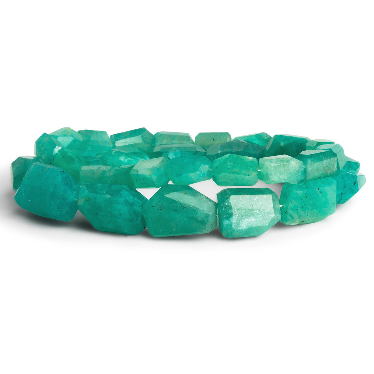 13x9mm Amazonite Faceted Nuggets 15 inch 31 beads - The Bead Traders