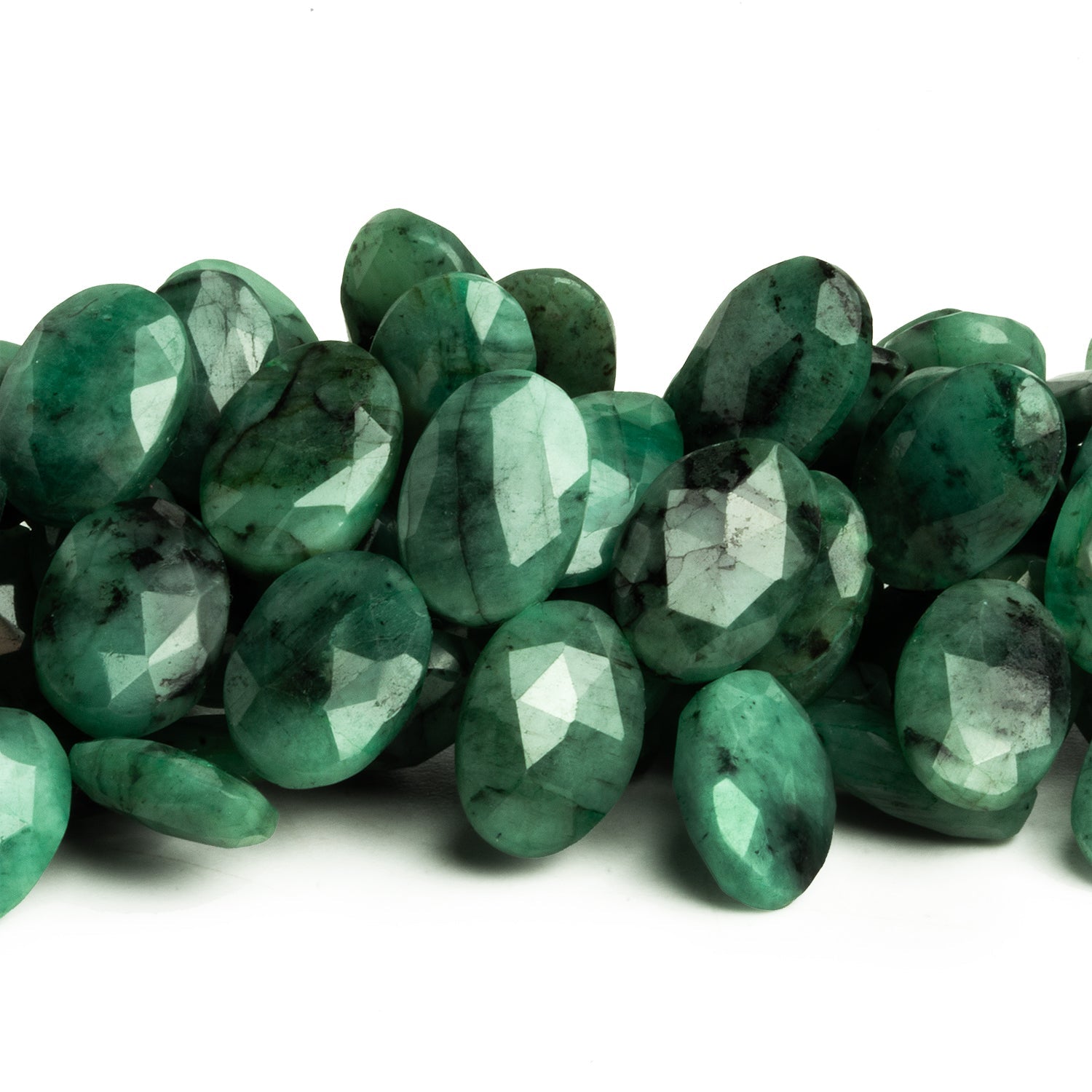 13x9mm Brazilian Emerald Faceted Ovals 8 inch 34 beads - The Bead Traders