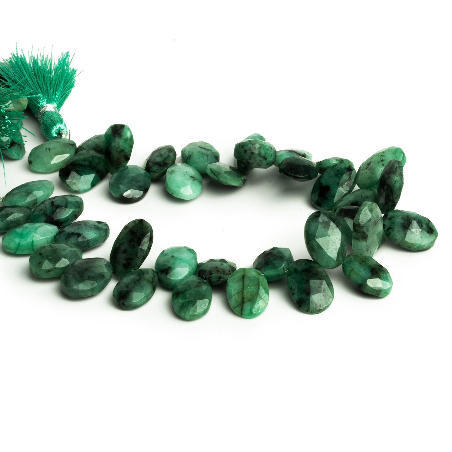 13x9mm Brazilian Emerald Faceted Ovals 8 inch 34 beads - The Bead Traders