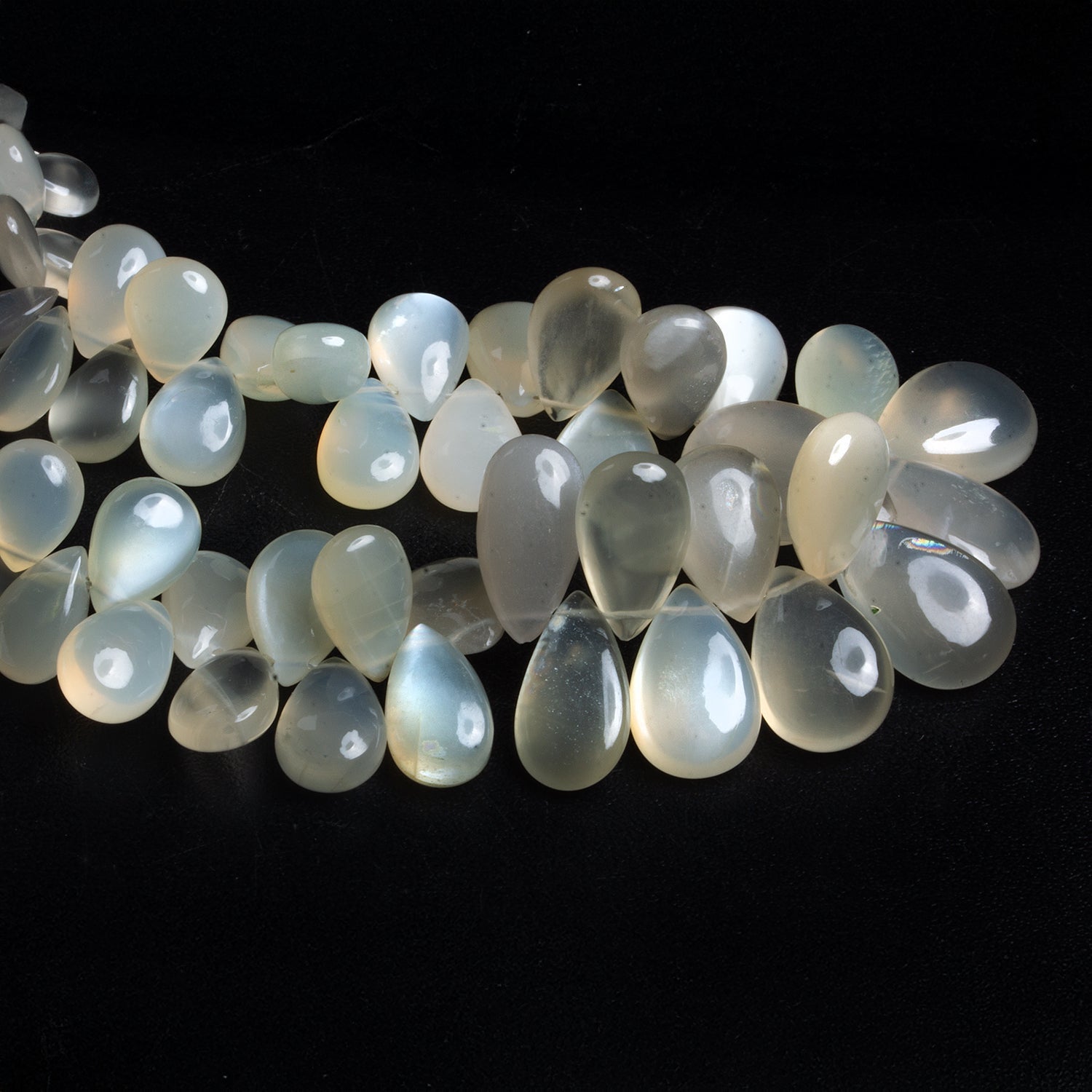 13x9mm Moonstone Plain Pears 8 inch 45 beads - The Bead Traders