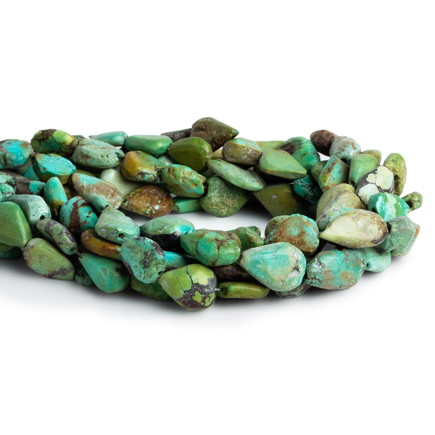 13x9mm Turquoise Pears 14 inch 26 beads - The Bead Traders