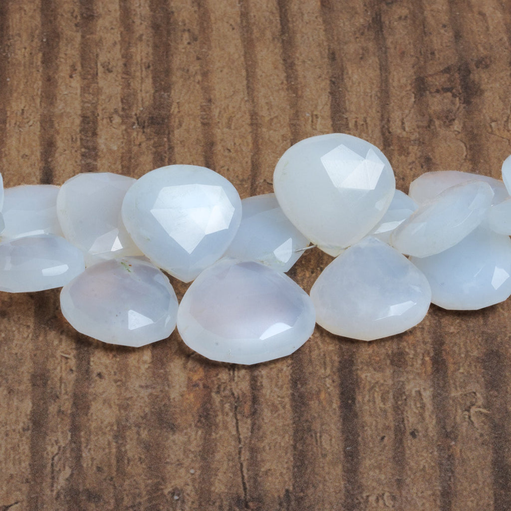 14-20mm Turkish Chalcedony Faceted Hearts 8.5 inch 34 beads - The Bead Traders