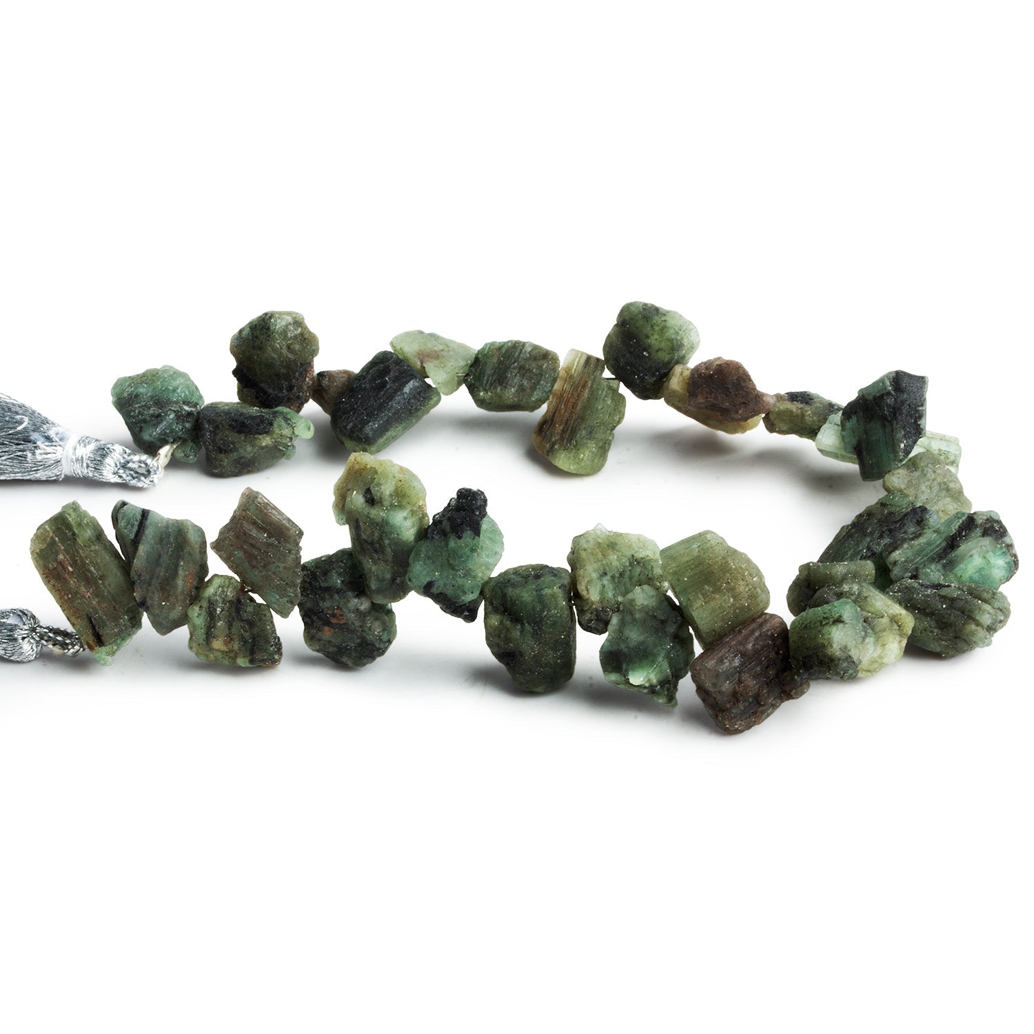 14x11mm Emerald Natural Crystals 8 inch 30 beads - The Bead Traders