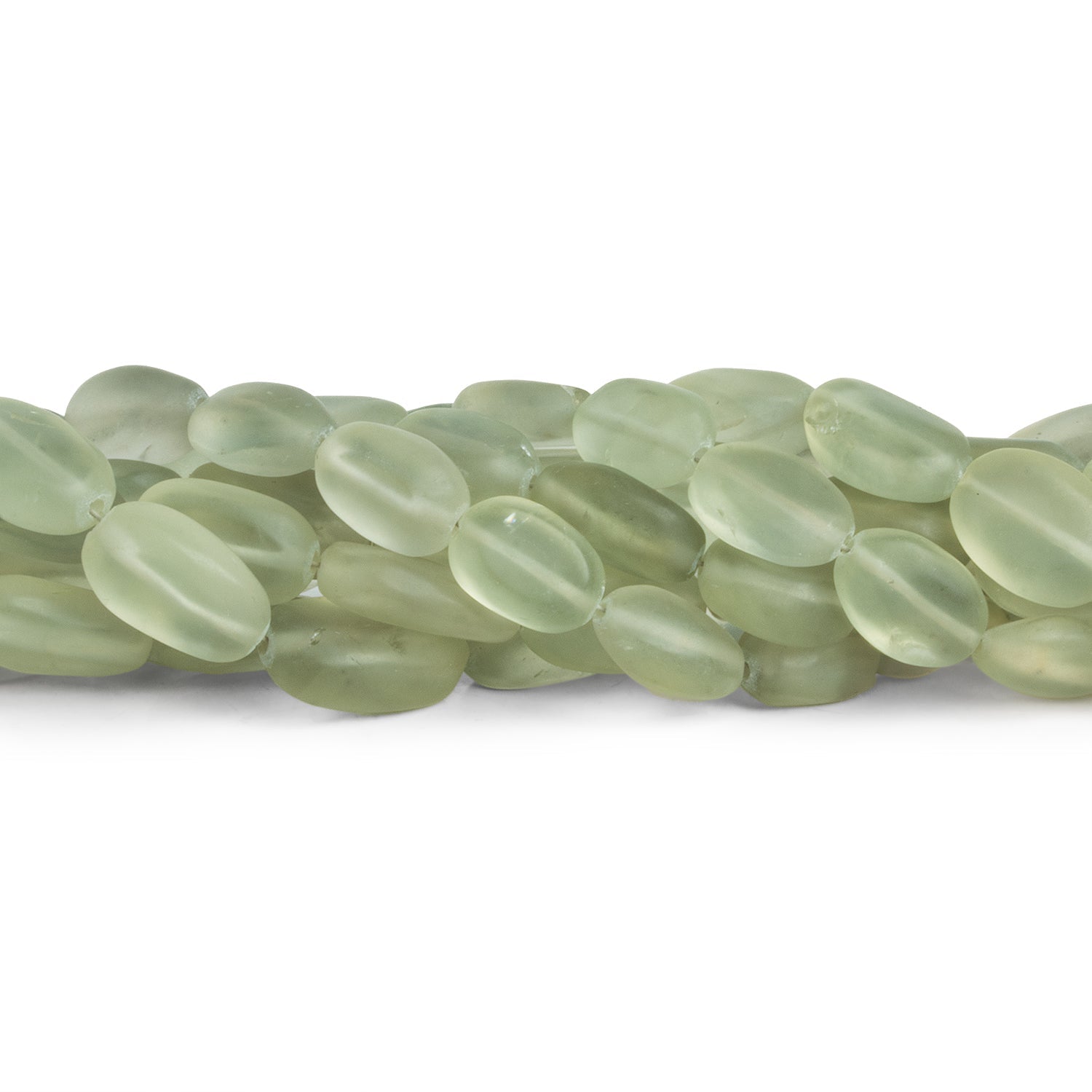14x11mm Matte Prasiolite Plain Ovals 7.5 inch 13 beads - The Bead Traders
