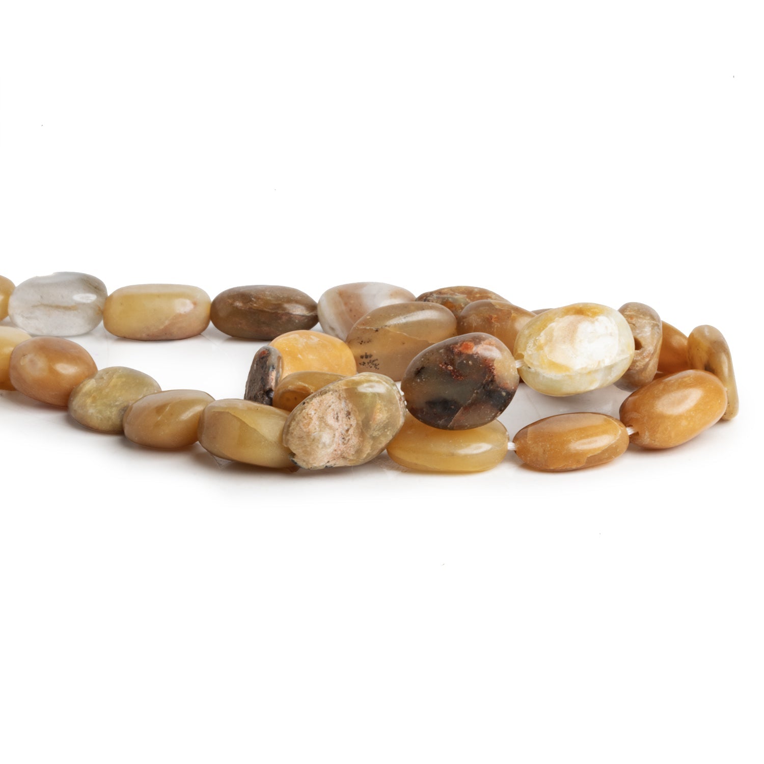 14x11mm Opal Plain Ovals 12 inch 23 beads - The Bead Traders