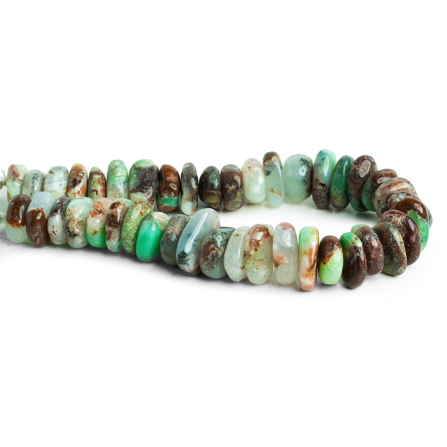 14x12mm Chrysoprase Plain Chips 9 inch 40 beads - The Bead Traders
