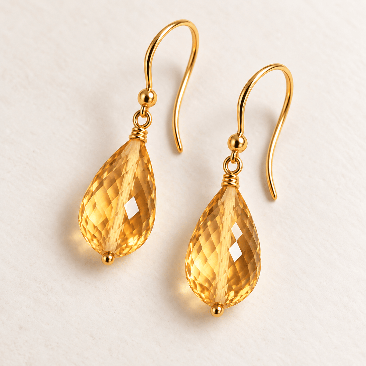 14x9mm Citrine Faceted Teardrop Focal 1 Bead - The Bead Traders