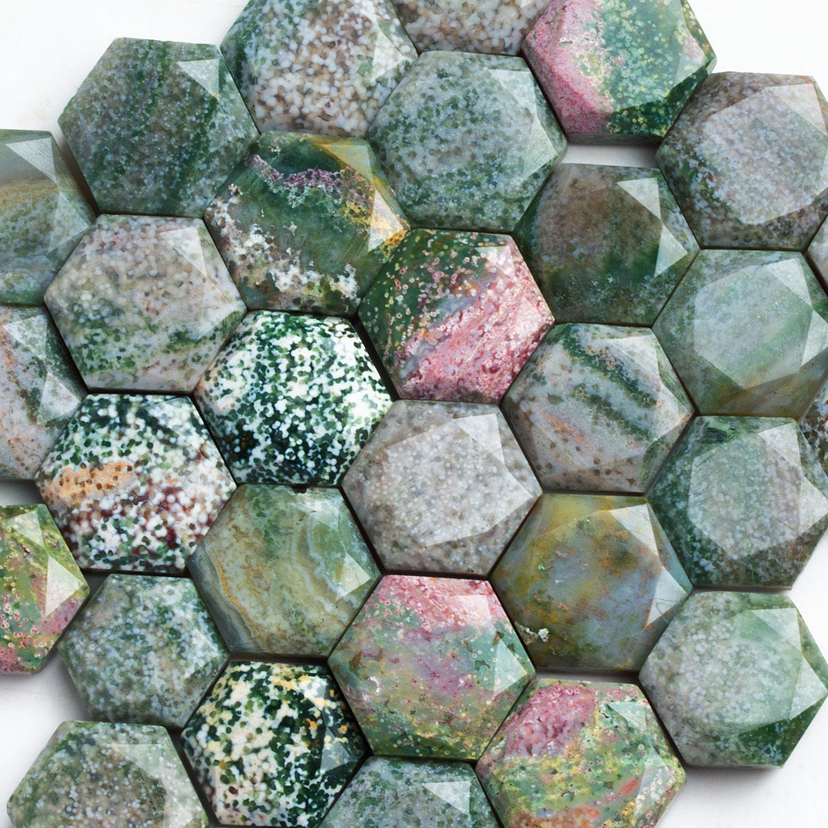 15-17mm Jasper Hexagon Focal 1 Bead - The Bead Traders