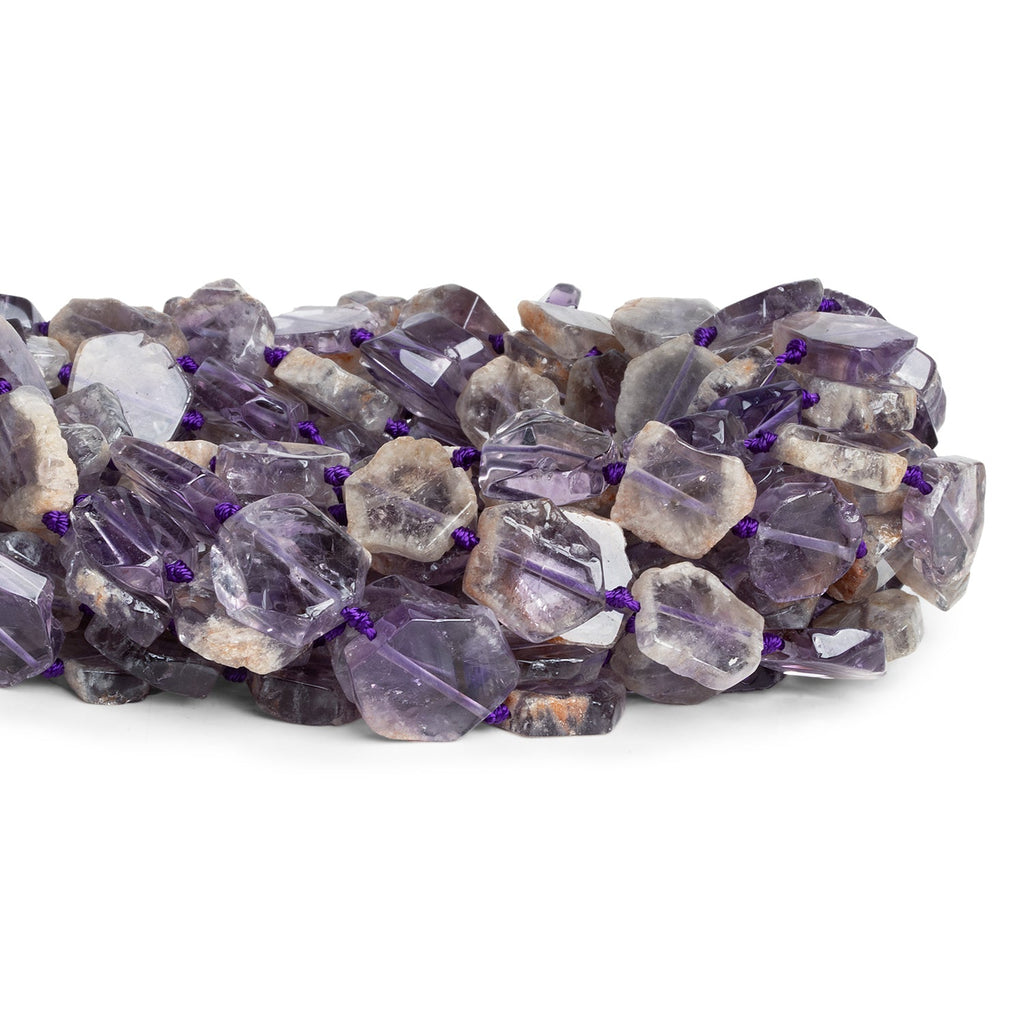 15mm Amethyst Natural Crystal Slices 16 inch 23 beads - The Bead Traders