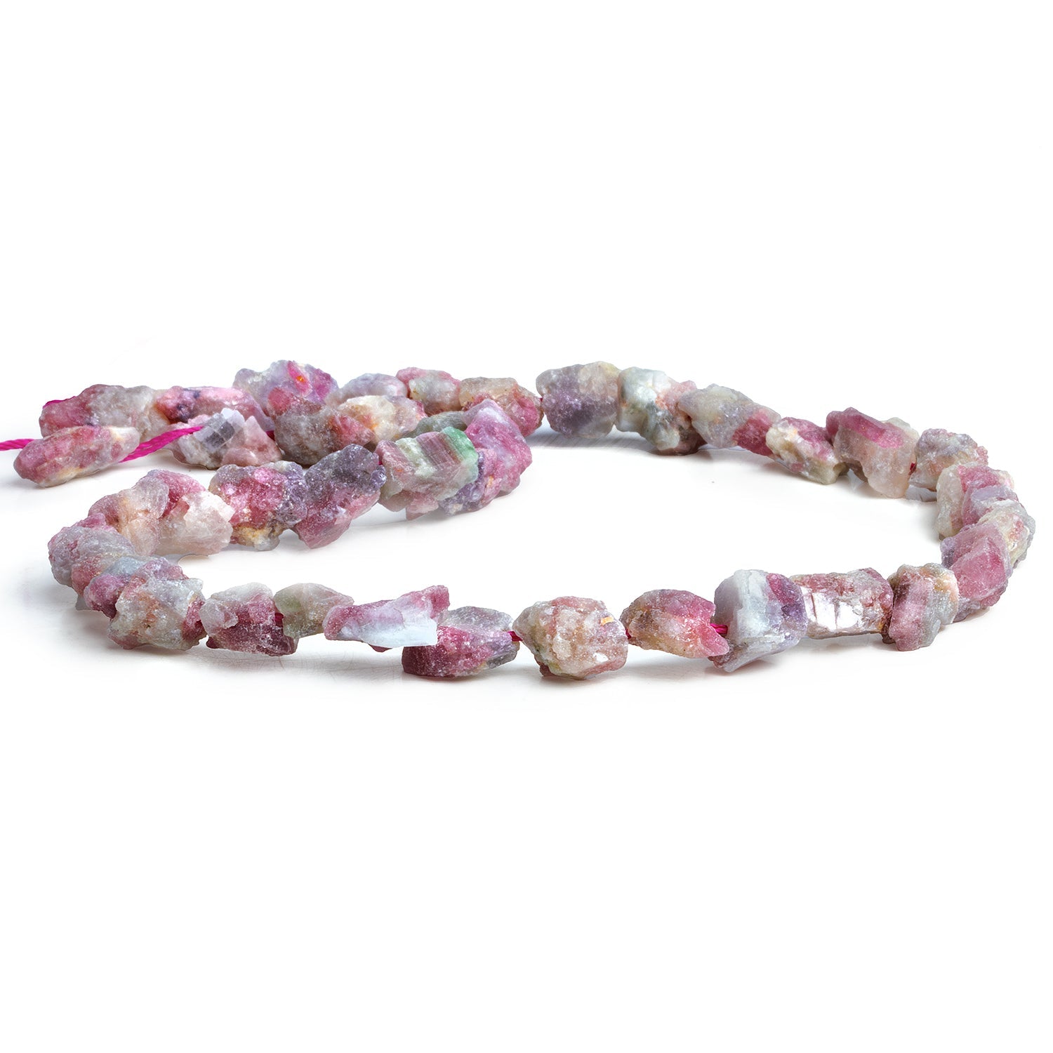 15x11mm Pink Tourmaline Natural Crystals 14 inch 30 beads - The Bead Traders