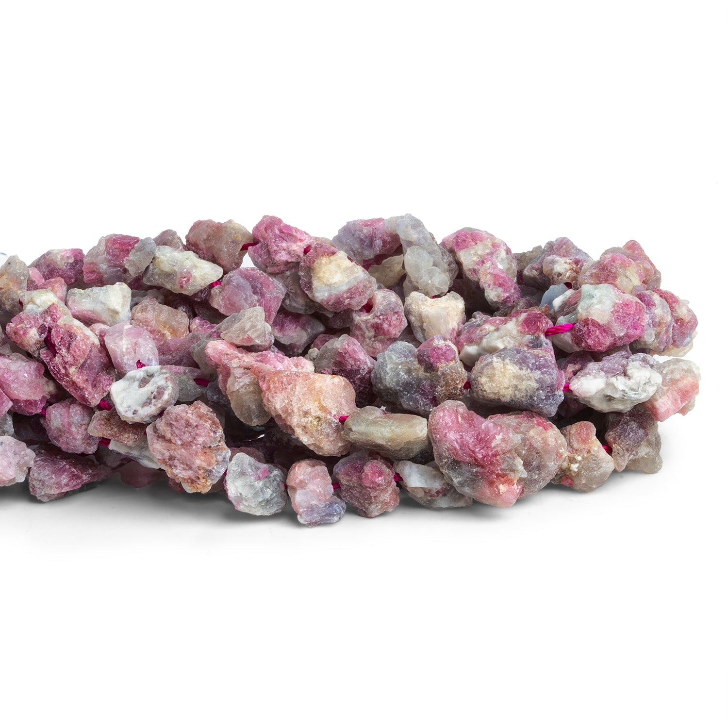 15x11mm Pink Tourmaline Natural Crystals 14 inch 30 beads - The Bead Traders