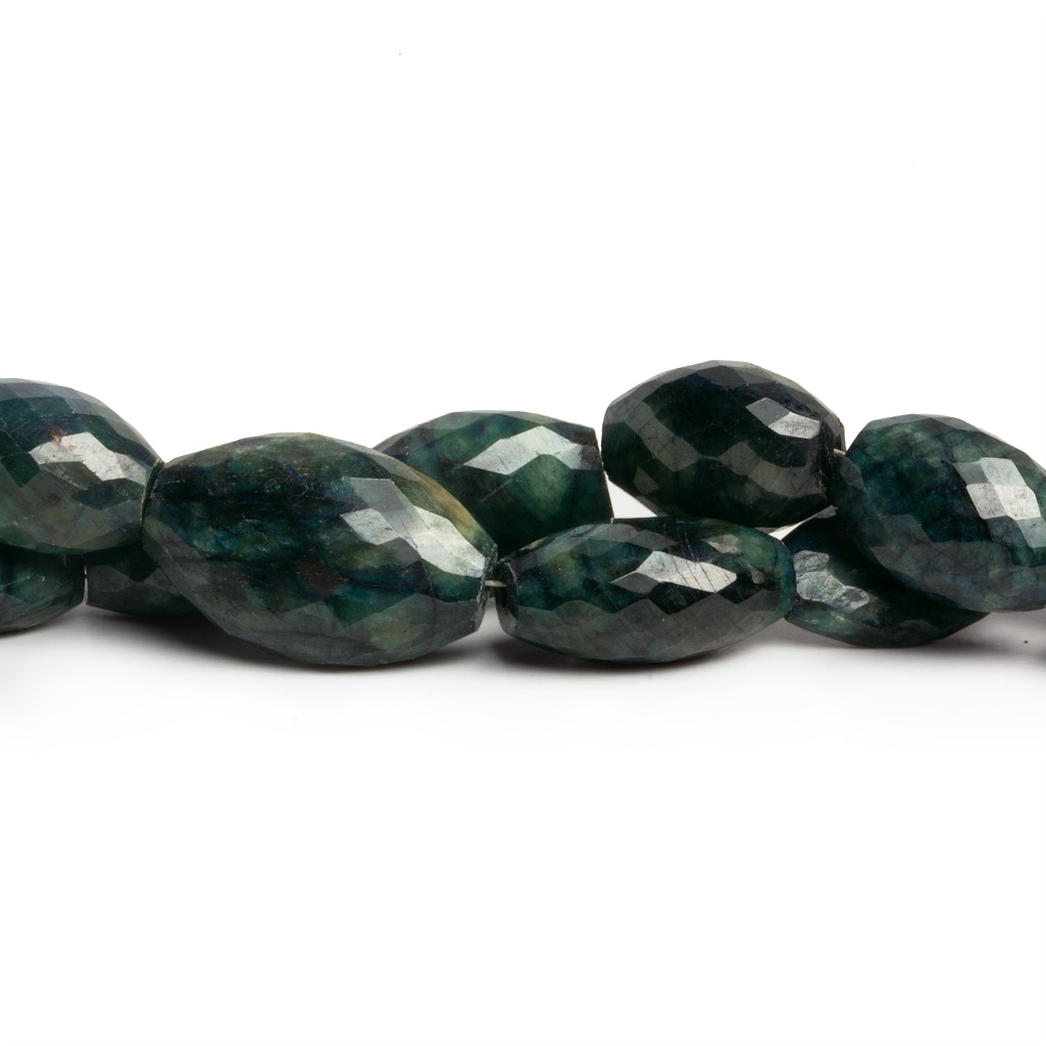15x11mm Sapphire Faceted Nuggets 9 inch 16 beads - The Bead Traders