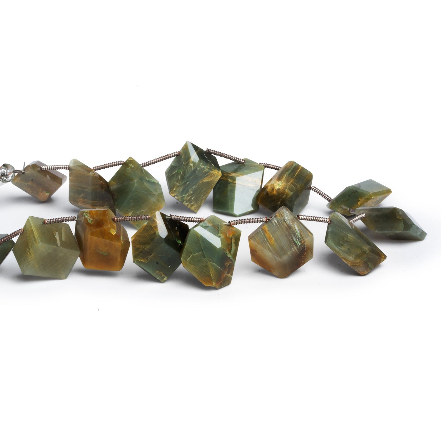 15x12mm Cat's Eye Quartz Fancy Shapes 8 inch 15 beads - The Bead Traders
