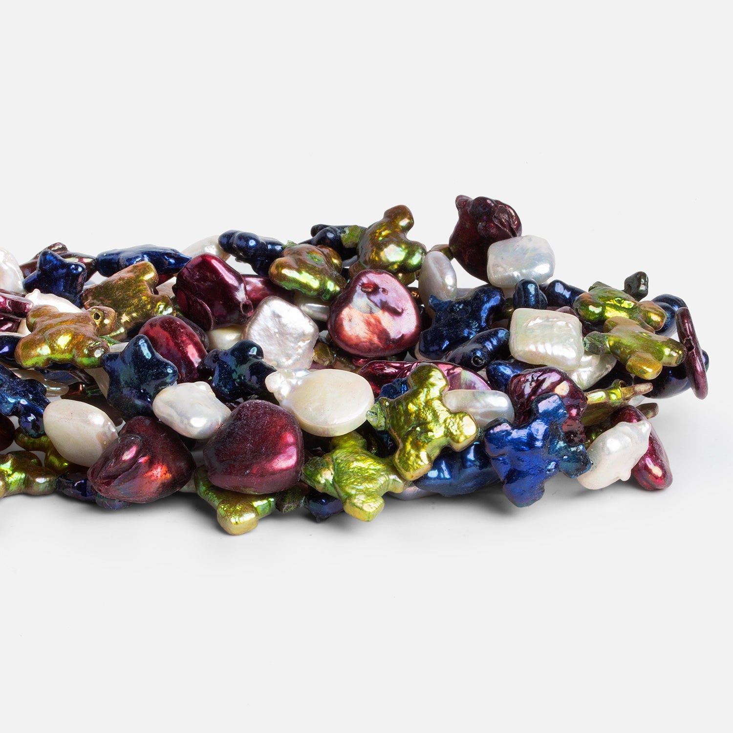 15x12mm Multicolor Multi Shape Pearls 15 inch 26 beads - The Bead Traders
