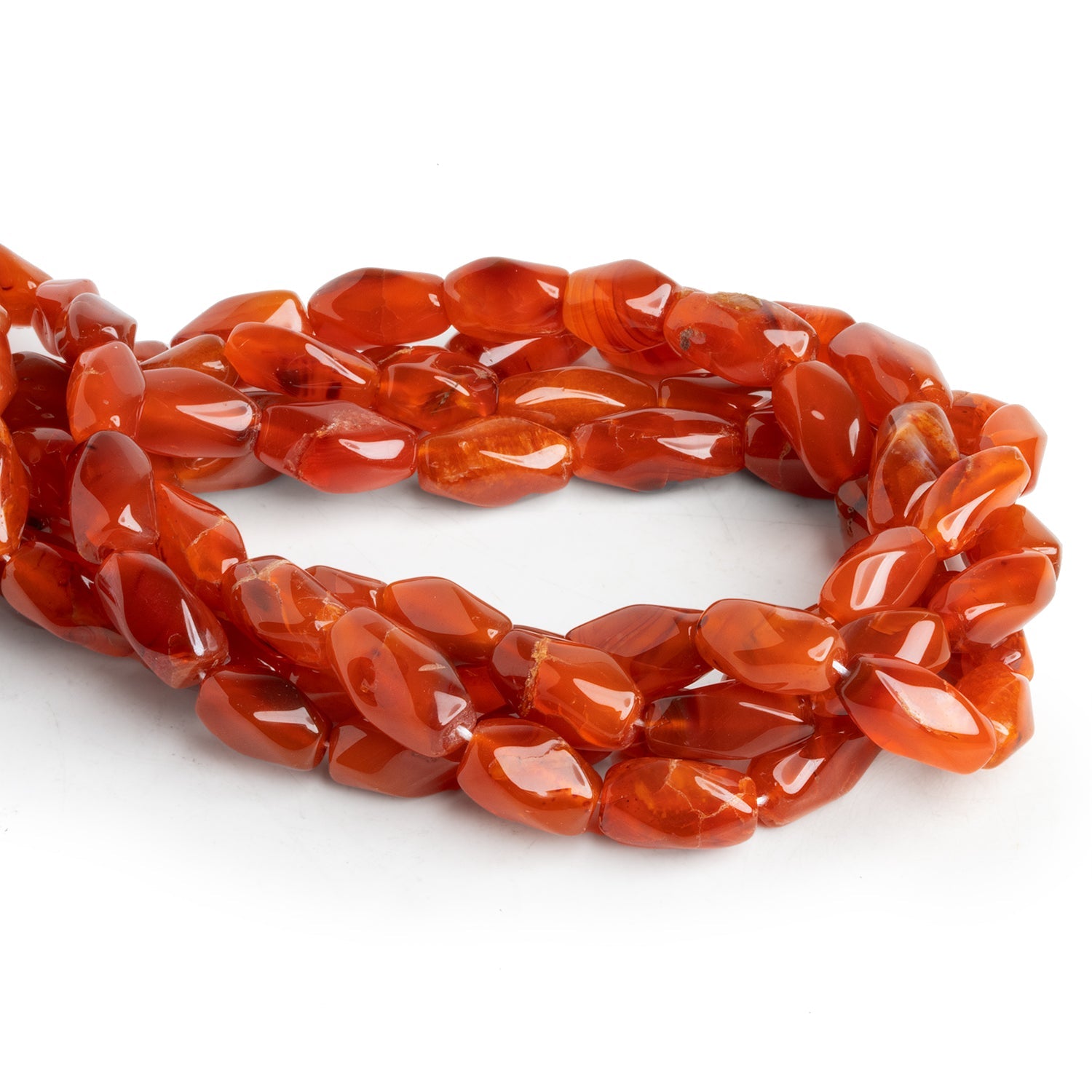 15x9mm Carnelian Tubes - Lot of 4 - The Bead Traders