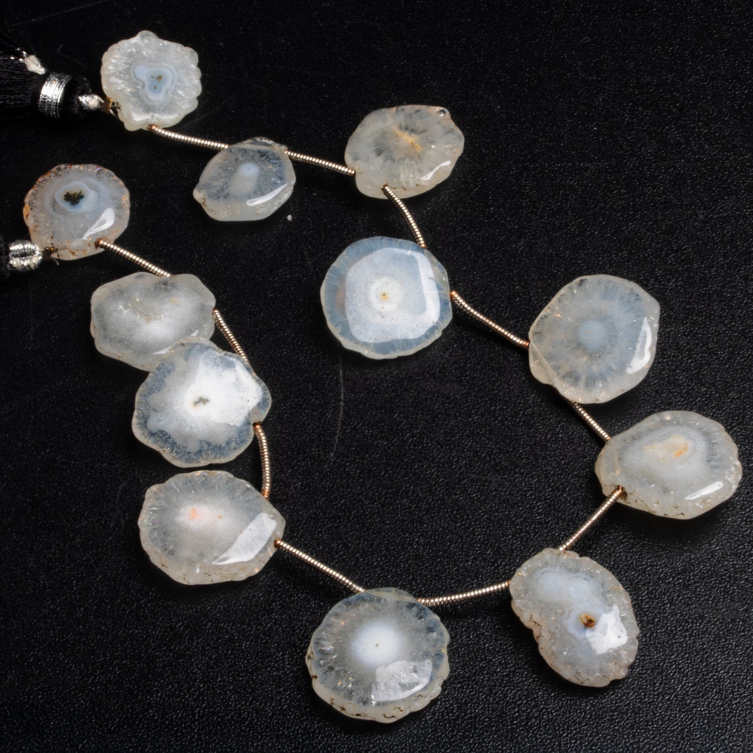16mm Solar Quartz Slices 9 inch 12 beads - The Bead Traders