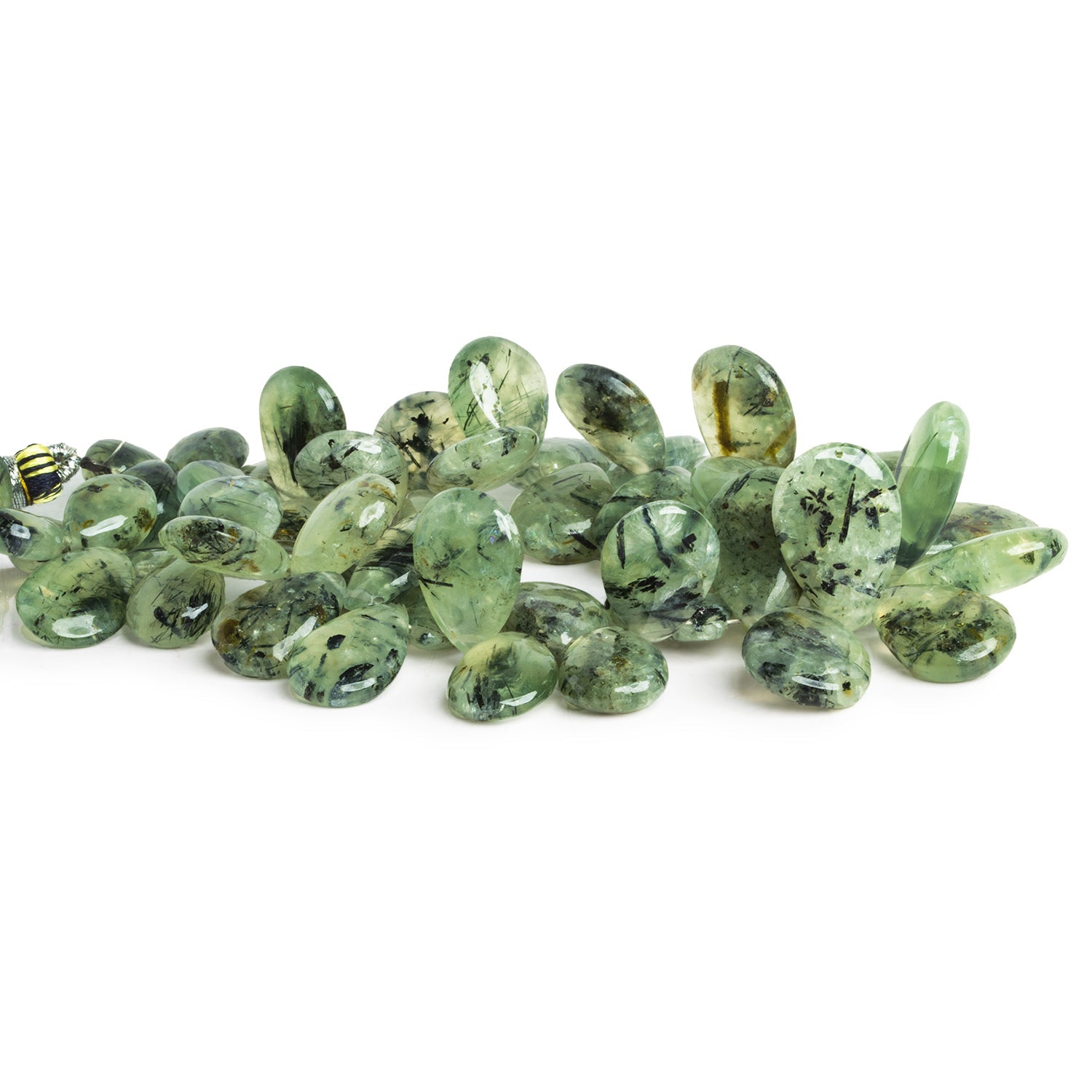 16x11mm Prehnite Plain Pears 8 inch 47 beads - The Bead Traders