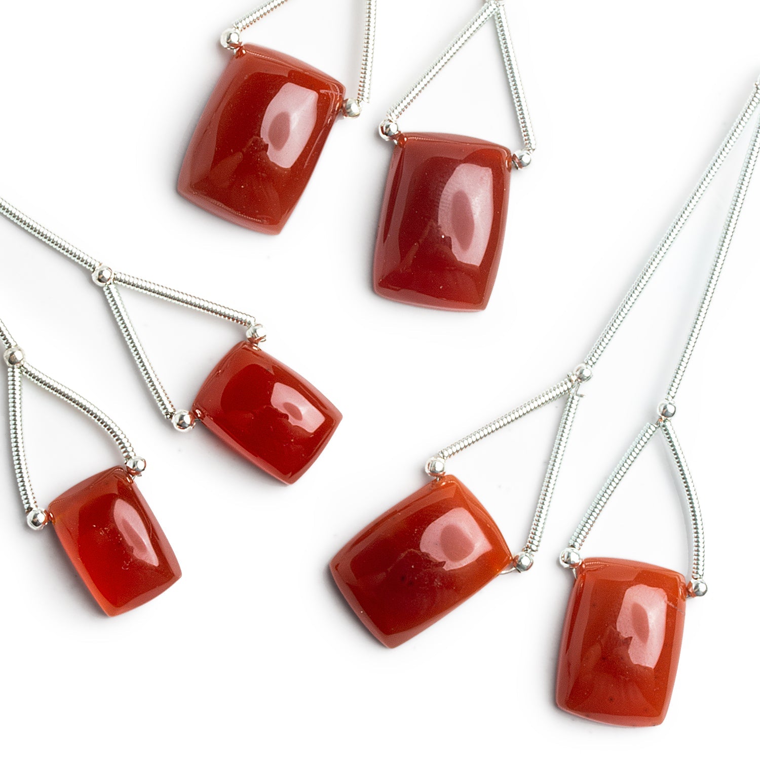 16x11mm Red Chalcedony Pear Focals Set of 2 Beads - The Bead Traders