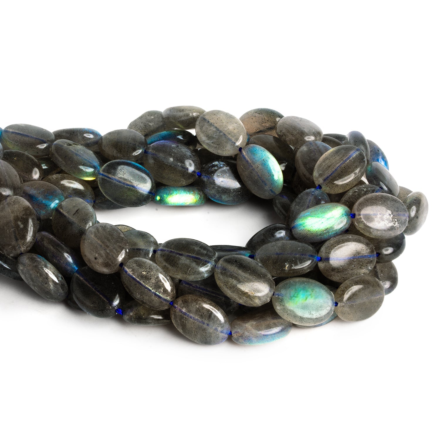 16x12mm Labradorite Plain Ovals 15 inch 25 beads - The Bead Traders