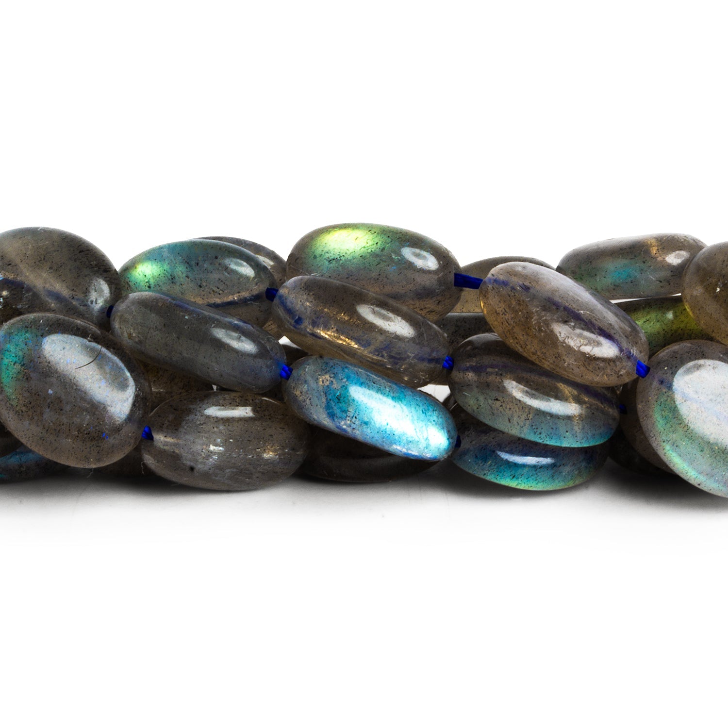 16x12mm Labradorite Plain Ovals 15 inch 25 beads - The Bead Traders