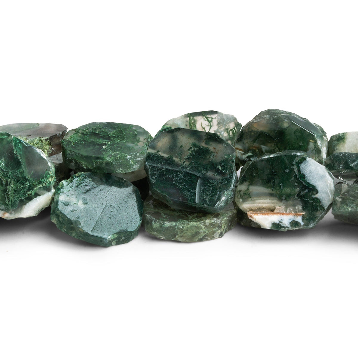 16x13mm Agate Straight Drilled Slices 8 inch 14 beads - The Bead Traders