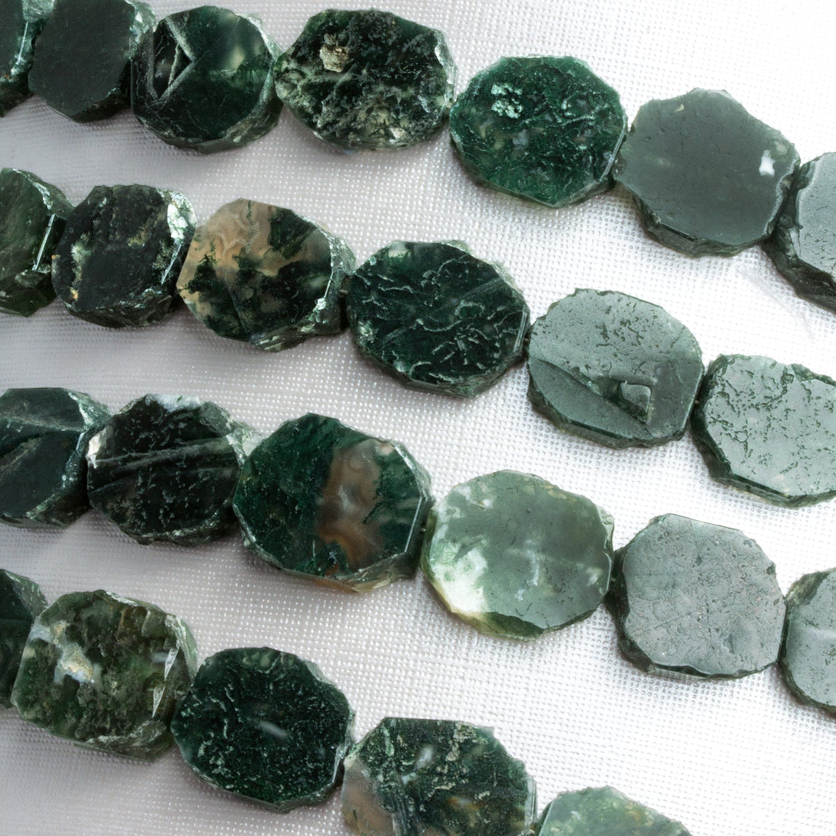 16x13mm Agate Straight Drilled Slices 8 inch 14 beads - The Bead Traders