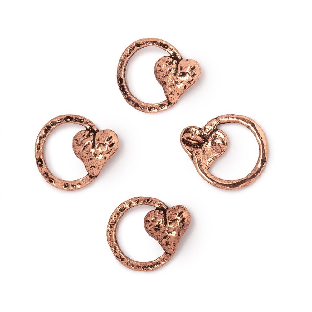 16x14mm Hammered Heart Charms for Jewelry Making - Set of 4 - The Bead Traders