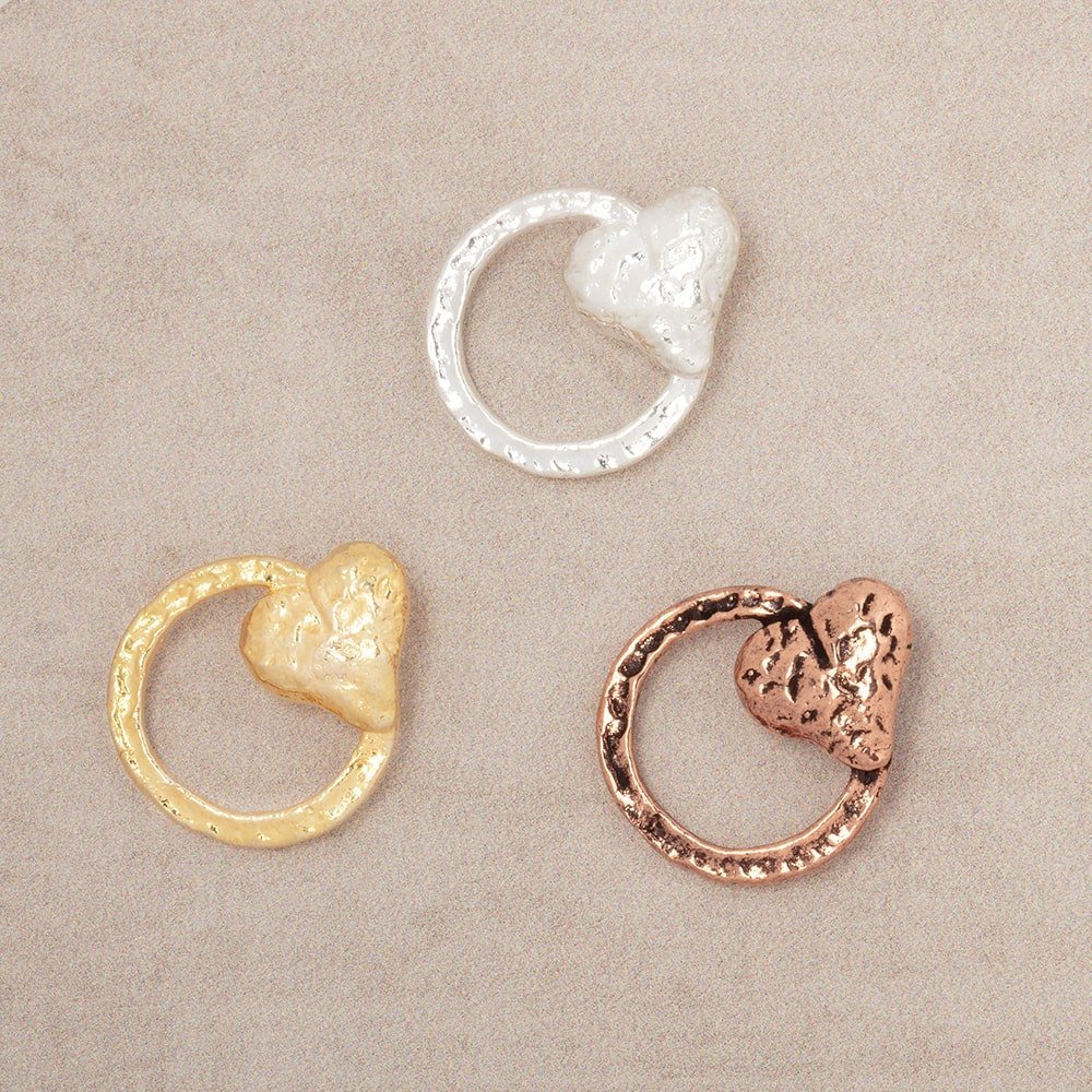 16x14mm Hammered Heart Charms for Jewelry Making - Set of 4 - The Bead Traders