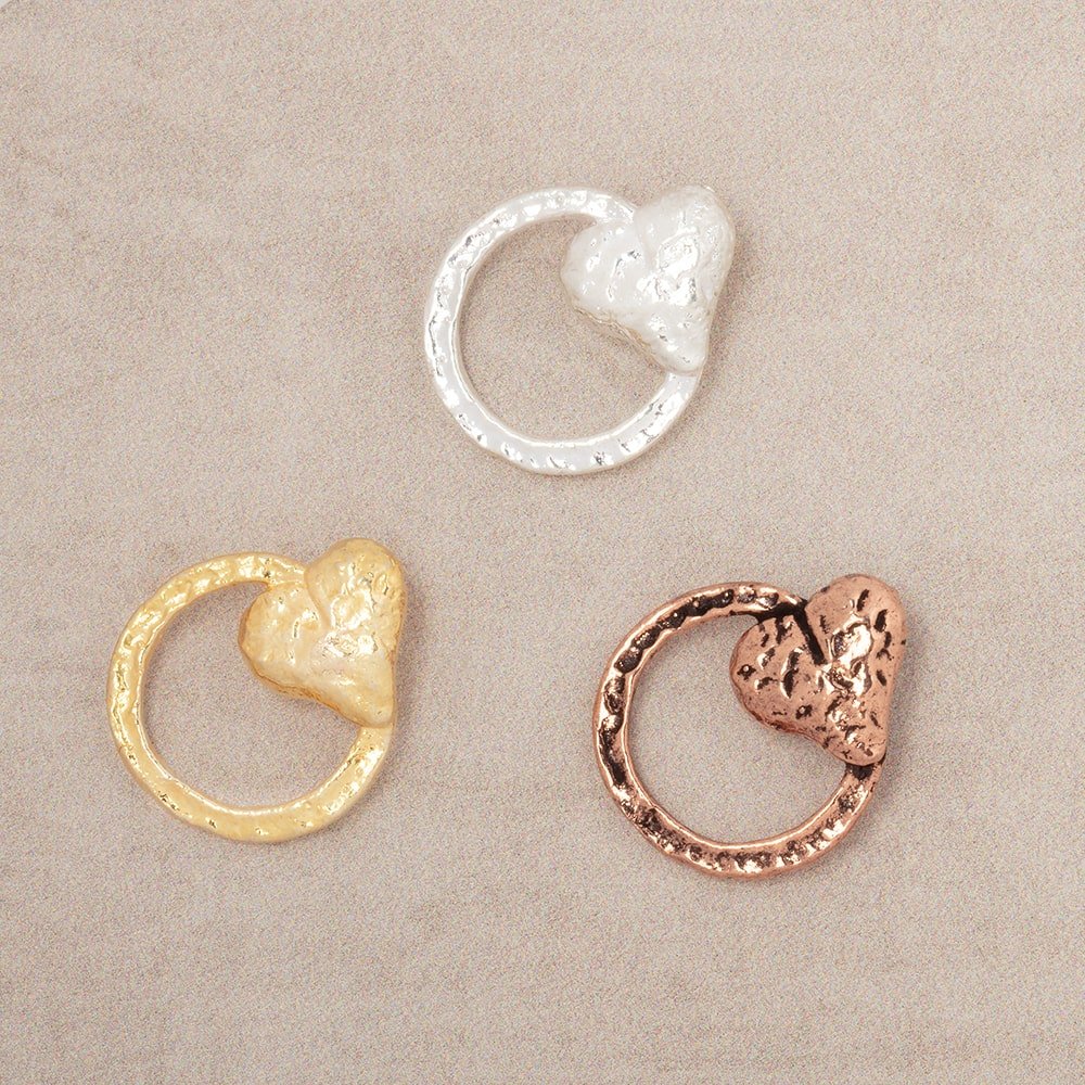 16x14mm antiqued copper hammered heart charms set of 4 jewelry making