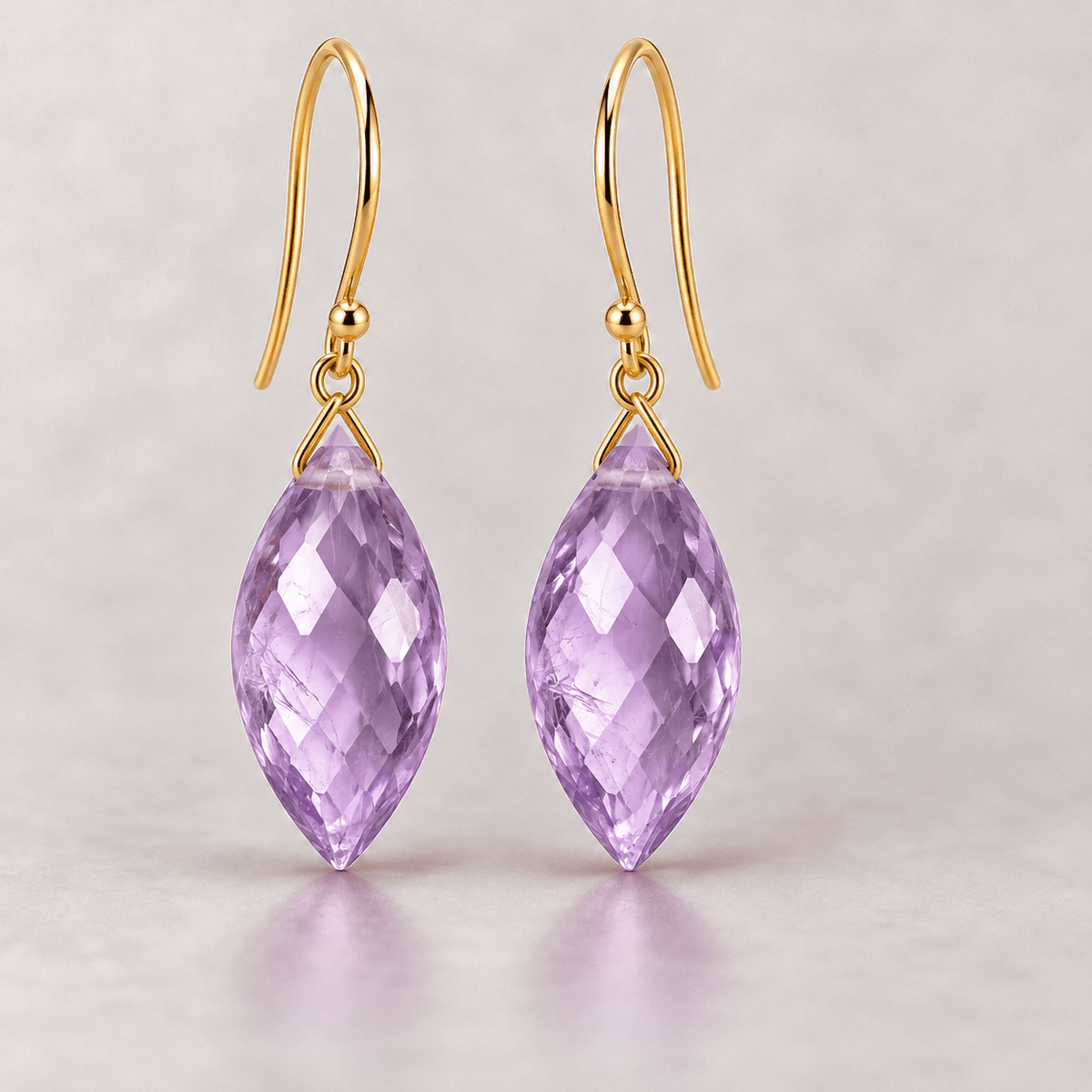 16x8mm Pink Amethyst Teardrop Focals 3 Beads - The Bead Traders