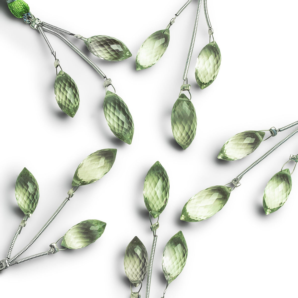 16x8mm Prasiolite Teardrop Focals 3 Beads - The Bead Traders