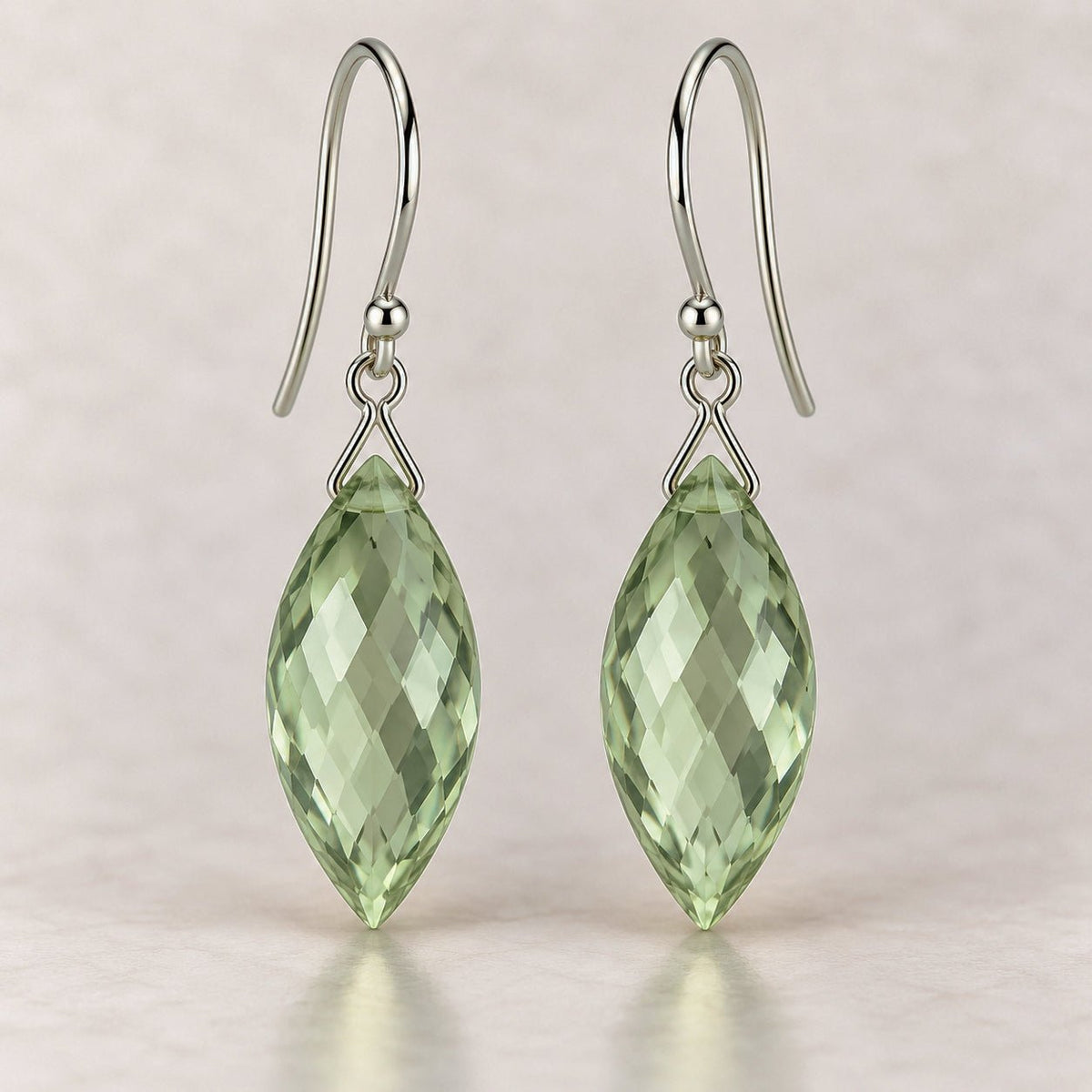 16x8mm Prasiolite Teardrop Focals 3 Beads - The Bead Traders