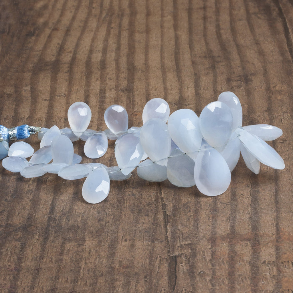 17x12mm Turkish Chalcedony Faceted Pears 7.5 inch 40 beads - The Bead Traders